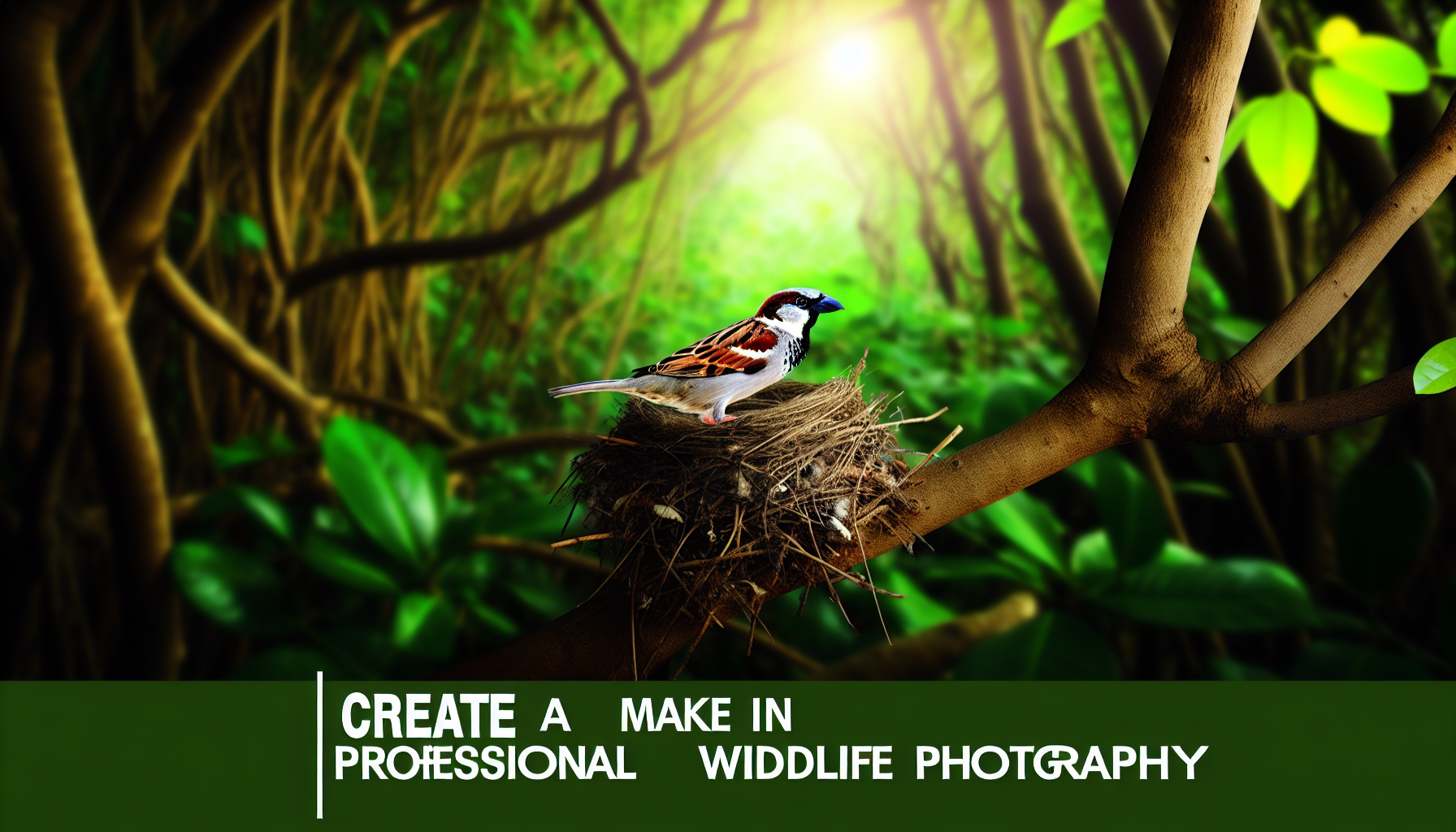 sparrow in natural habitat - AI generated illustration for article about Song Sparrow Behavior: 18 Years of Field Research & Photography