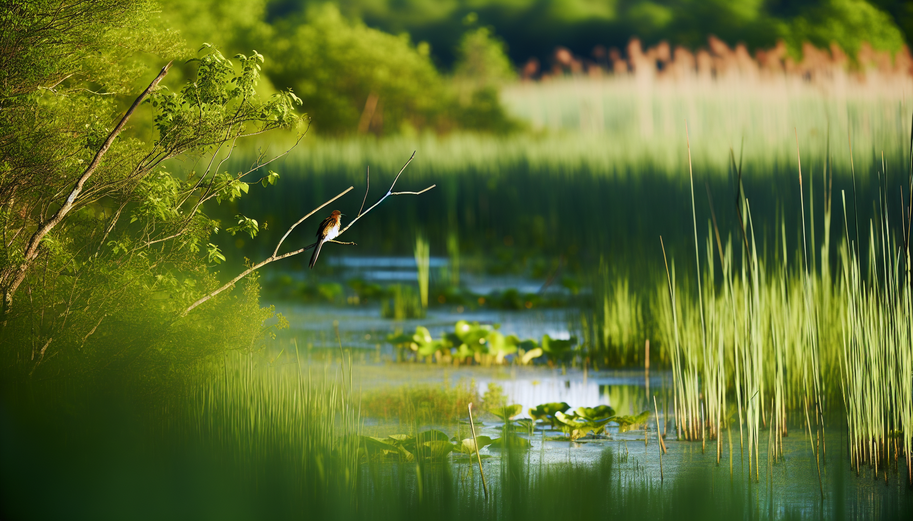Bird in natural habitat - AI generated illustration for article about How Conservation Easements Protect Bird Habitat Forever