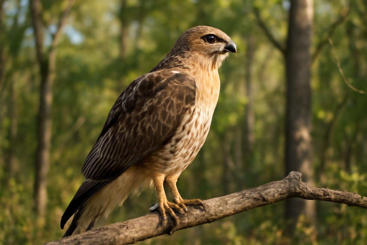 hawk in natural habitat - AI generated illustration for article about Bird Conservation Mentorship: Teaching Critical Behavior Observation Skills