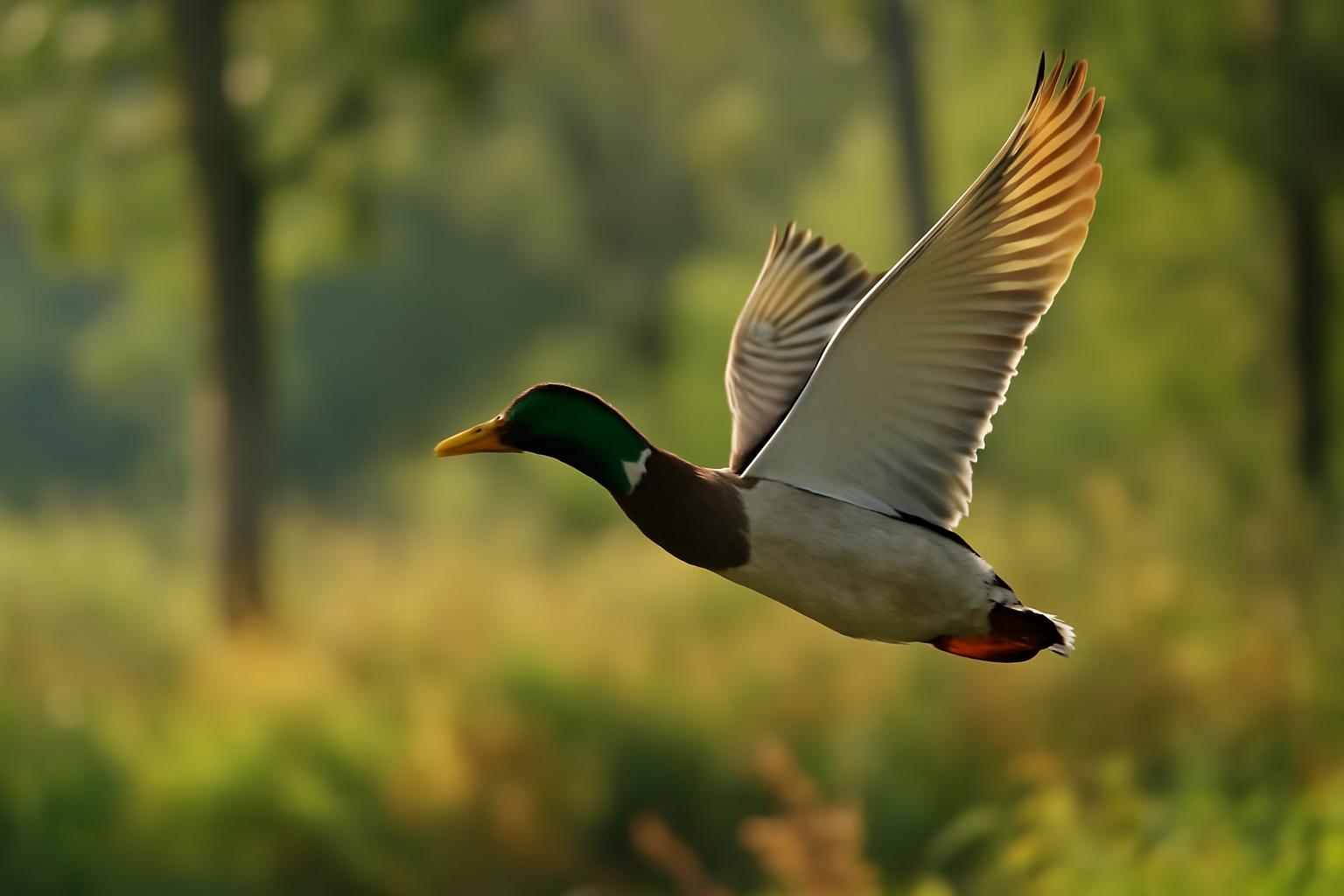 duck in natural habitat - AI generated illustration for article about Bird Migration Timing: How GPS Tracking Reveals Precision in Flight Patterns