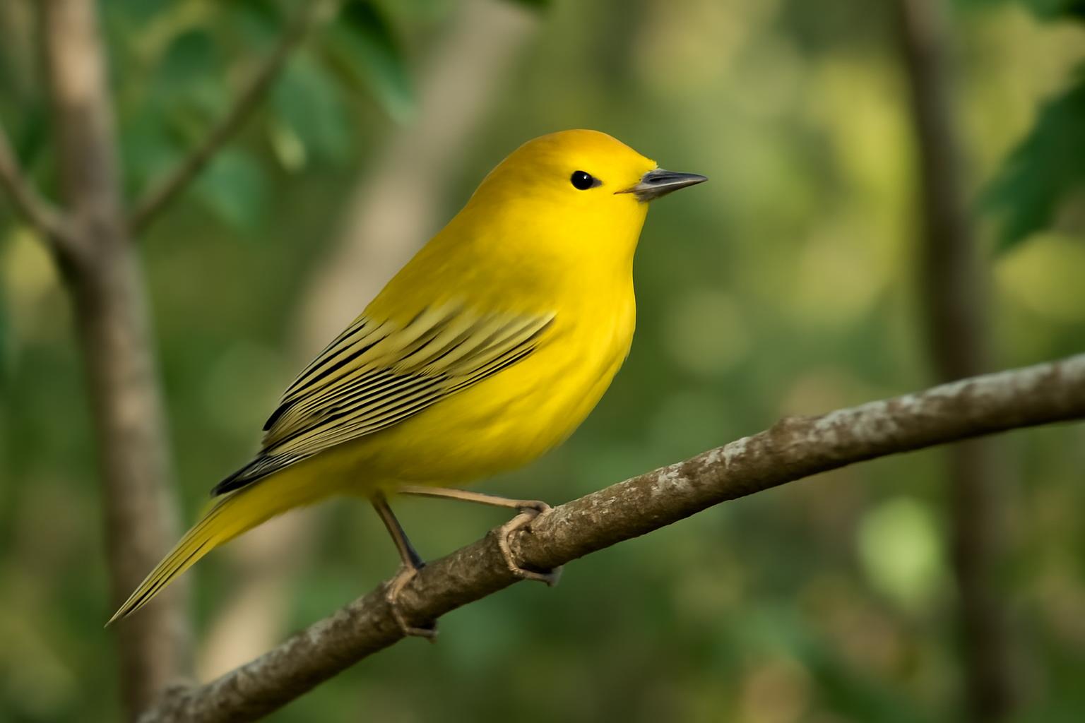 warbler in natural habitat - AI generated illustration for article about How AI Is Learning to Listen: Ecoacoustics and Bird ID