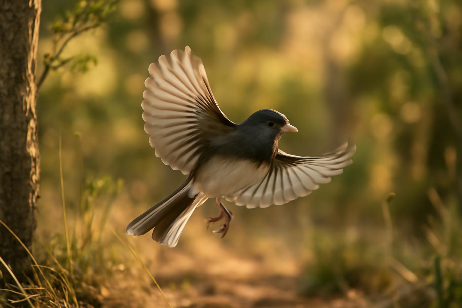 junco in natural habitat - AI generated illustration for article about Year-Round Birds: ID Guide for Four Surprising Residents