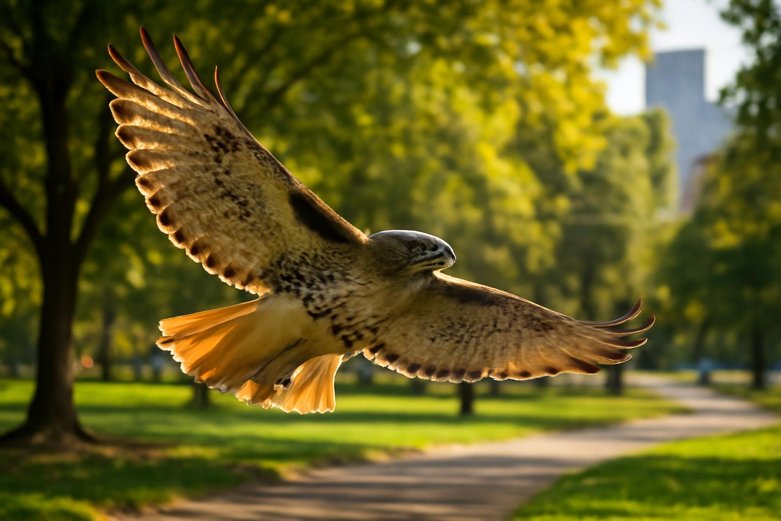 hawk in natural habitat - AI generated illustration for article about How Wet Seasons Shape Migration Timing and Stopover Ecology
