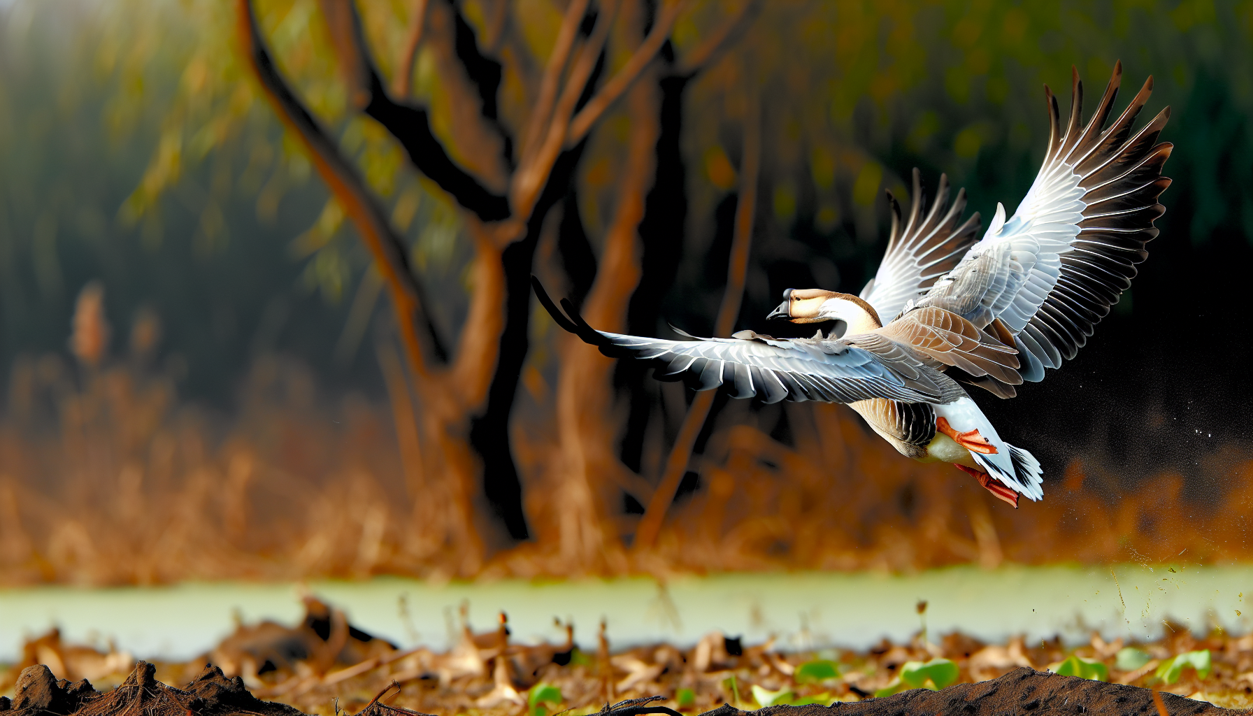 goose in natural habitat - AI generated illustration for article about White-breasted Nuthatch vs Canada Goose: Data-Driven Bird ID Guide