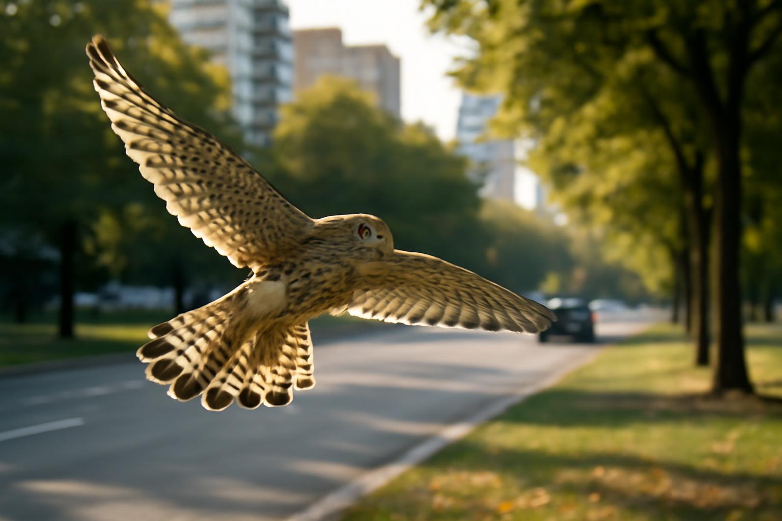 Bird in natural habitat - AI generated illustration for article about Urban Stopovers: How City Birds Navigate Migration