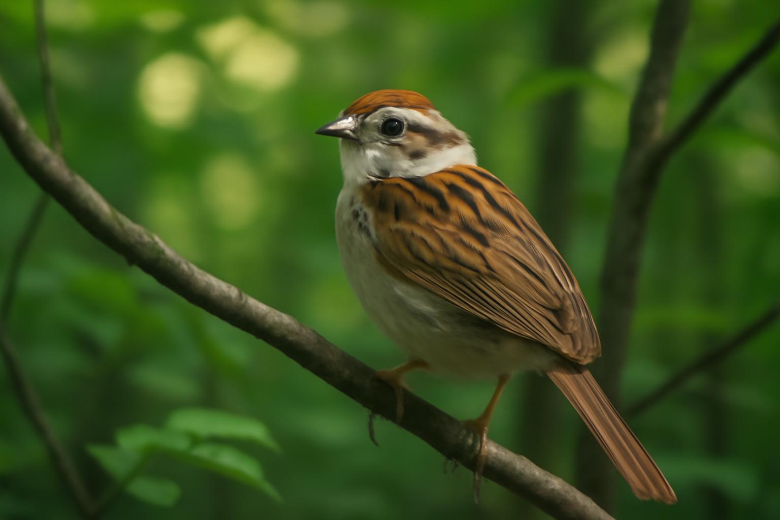 sparrow in natural habitat - AI generated illustration for article about Birds of Fire-Adapted Landscapes: Field ID After Wildfire