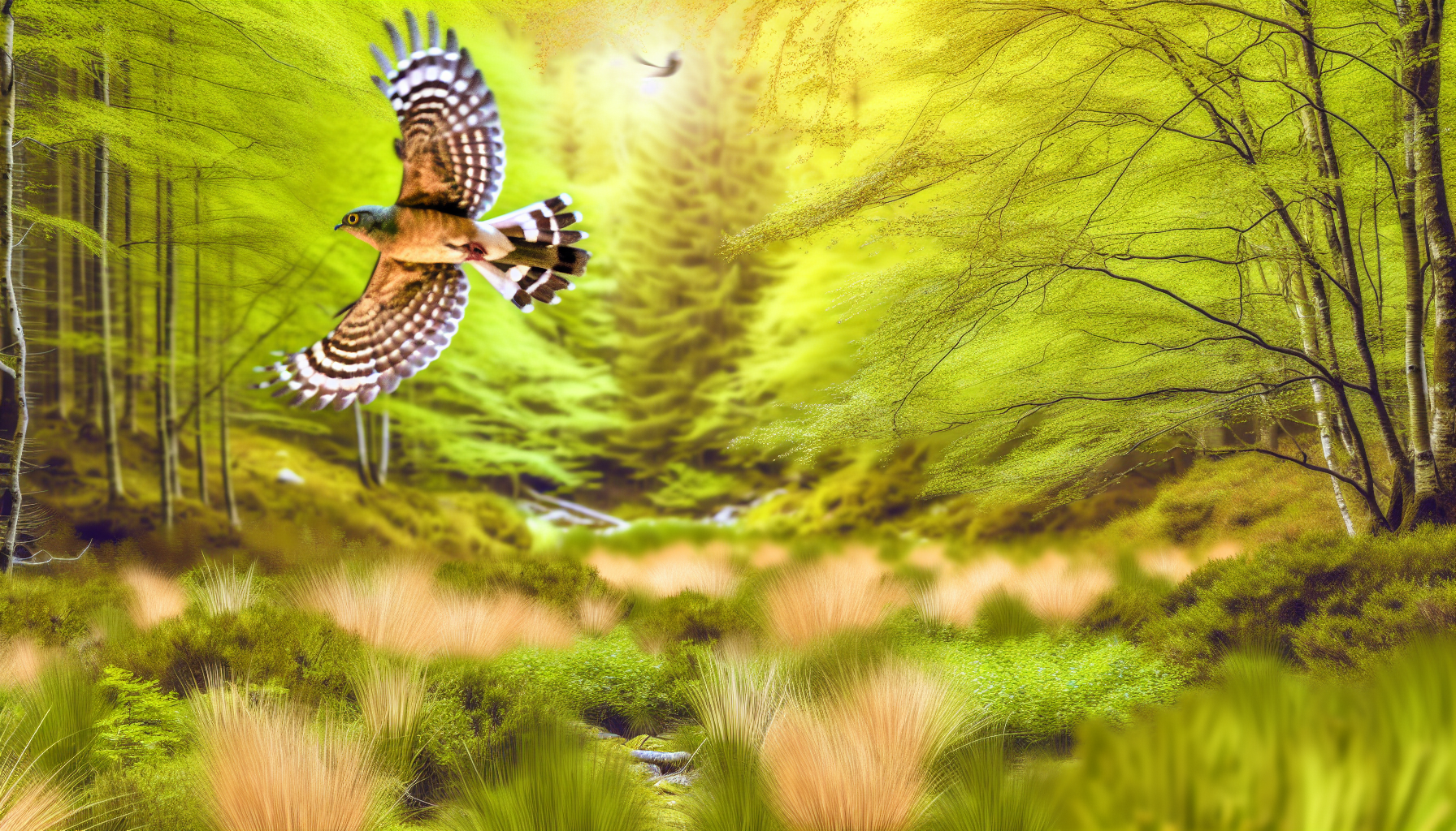 Bird in natural habitat - AI generated illustration for article about Documentary Birds: Identifying Photogenic Species That Captivate Audiences