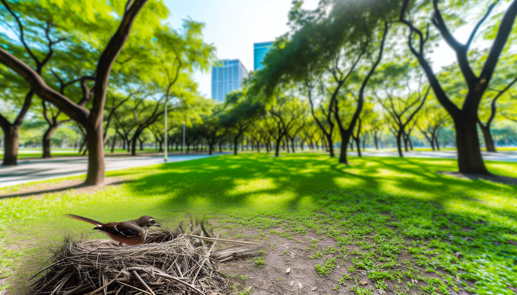Bird in natural habitat - AI generated illustration for article about 350 Anna's Hummingbird Nests: What 14 Years of Citizen Science Reveals