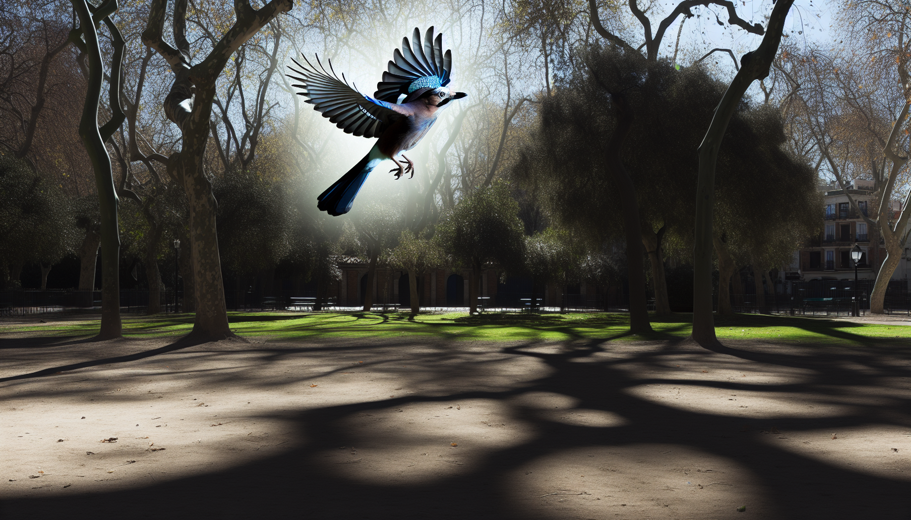 jay in natural habitat - AI generated illustration for article about Urban Bird Migration Corridors: 4 Key Species That Reveal Flight Paths