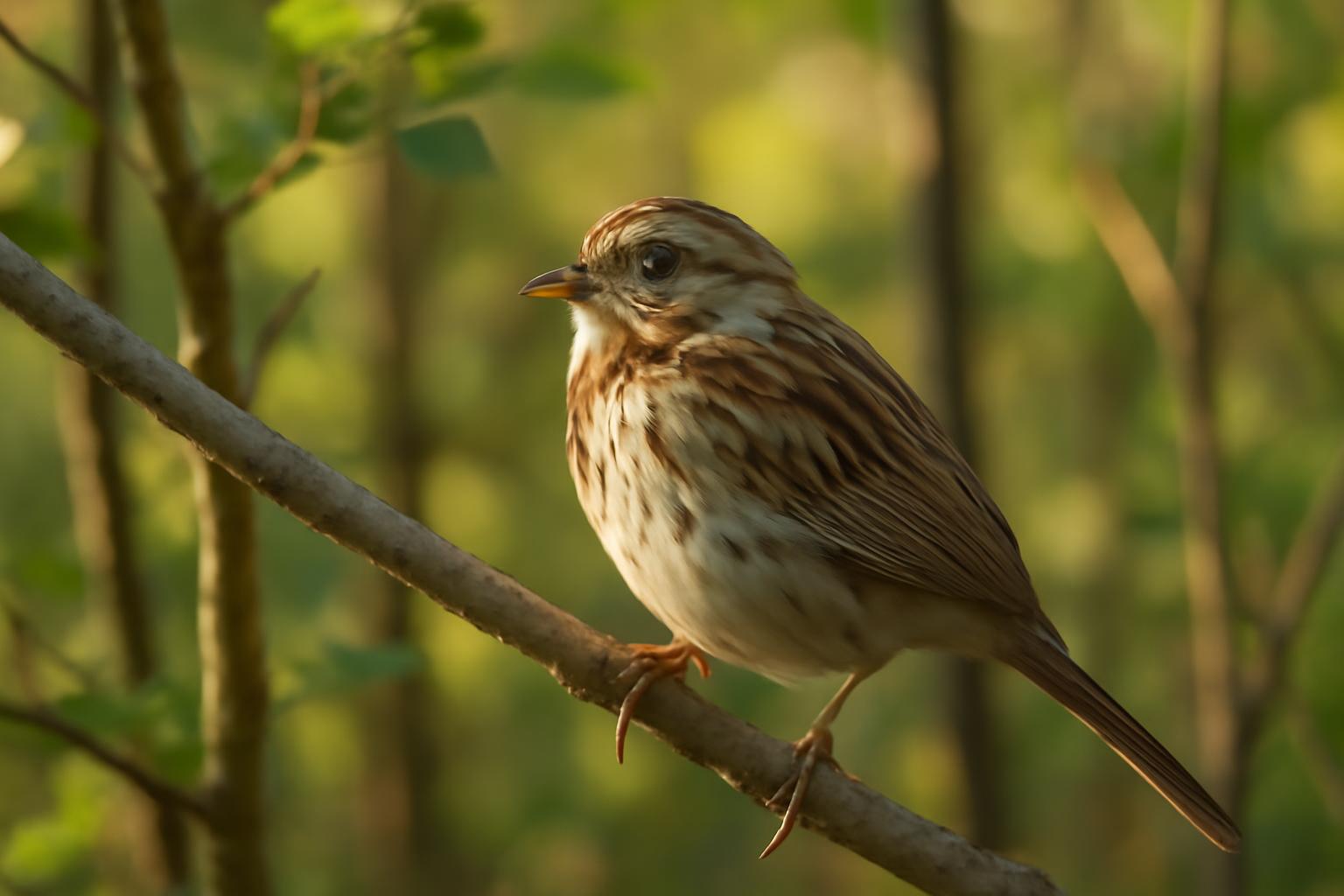 sparrow in natural habitat - AI generated illustration for article about Florence Merriam Bailey: Pioneer of Modern Bird Field Identification