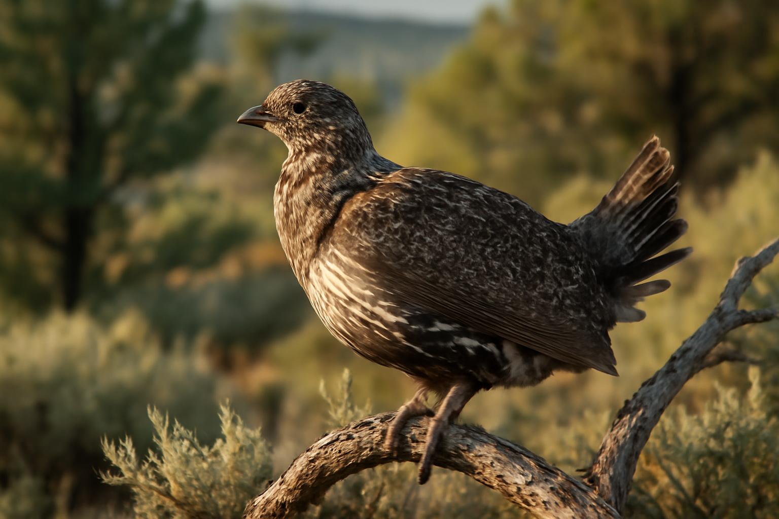 Bird in natural habitat - AI generated illustration for article about Greater Sage-Grouse Field ID: Why This Species Needs Your Observations