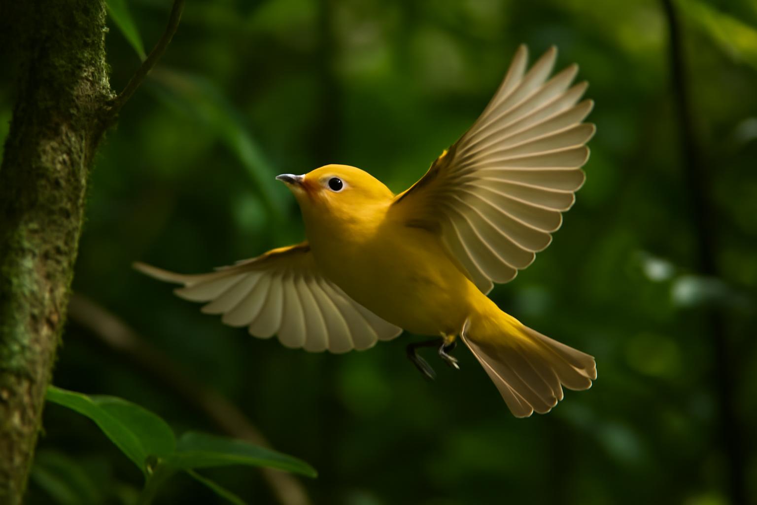 warbler in natural habitat - AI generated illustration for article about Why Do Birds Become Symbols? The Science Behind Iconic Species