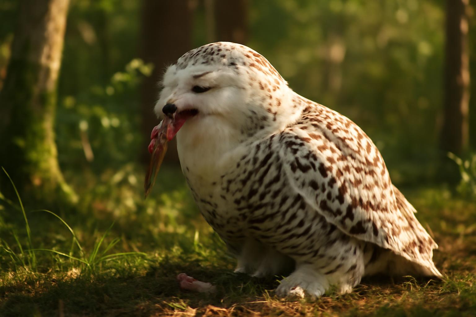 owl in natural habitat - AI generated illustration for article about Reading Bird Behavior to Confirm Your ID: Wood Duck, Mockingbird & Snowy Owl