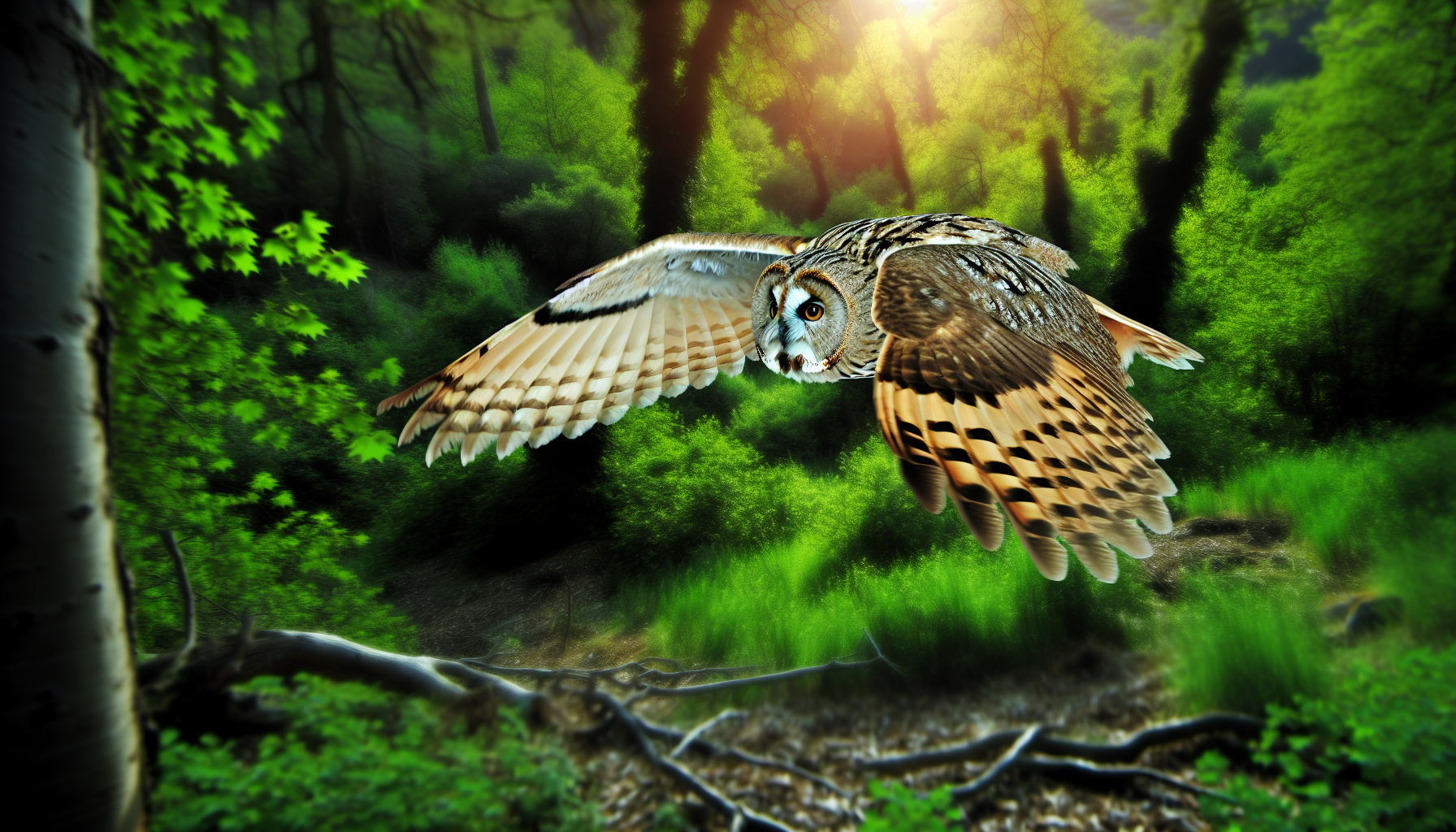 owl in natural habitat - AI generated illustration for article about Power Line Bird Strikes: Identifying At-Risk Species & Prevention
