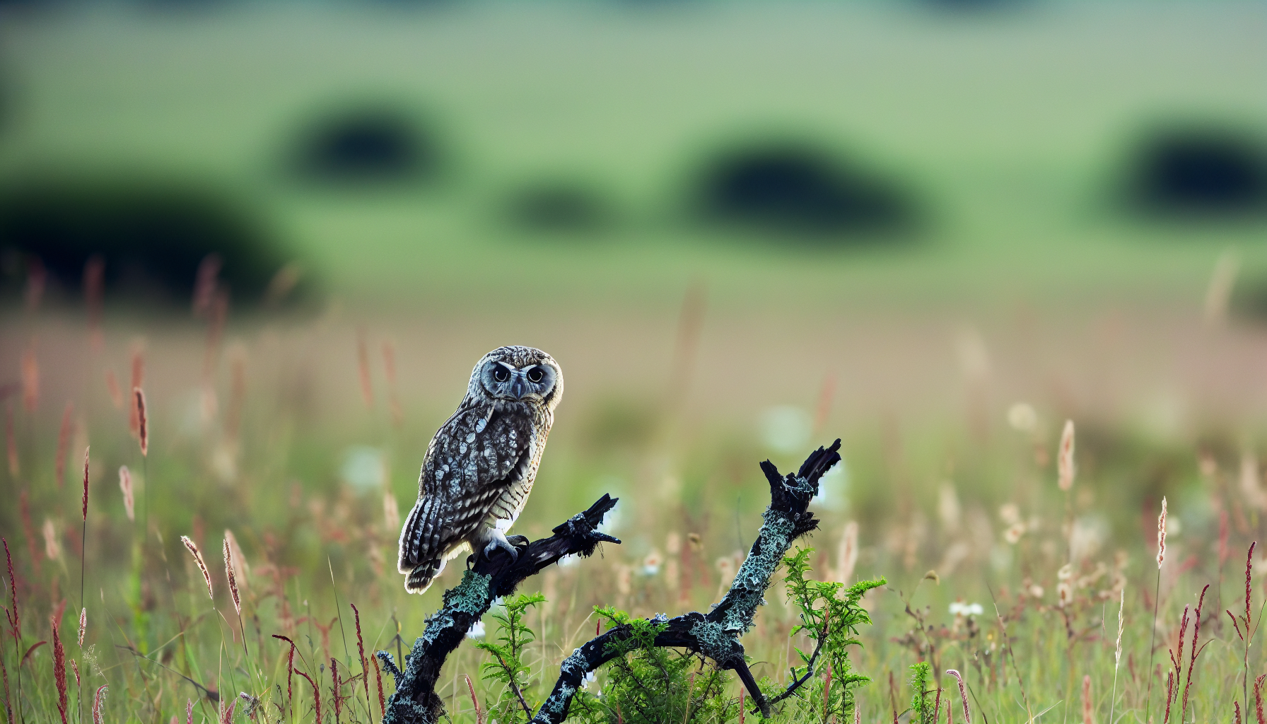 owl in natural habitat - AI generated illustration for article about How Toxic Serpentine Soils Create Critical Bird Habitat in California