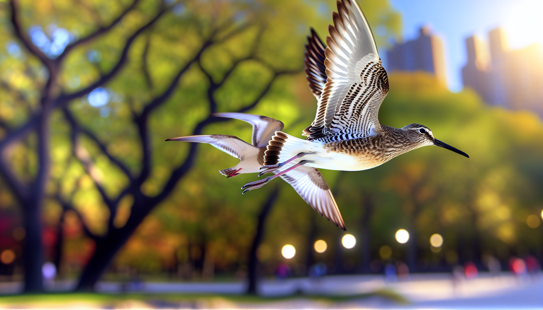 shorebird in natural habitat - AI generated illustration for article about Urban Mudflats: Hidden Shorebird Havens in City Harbors