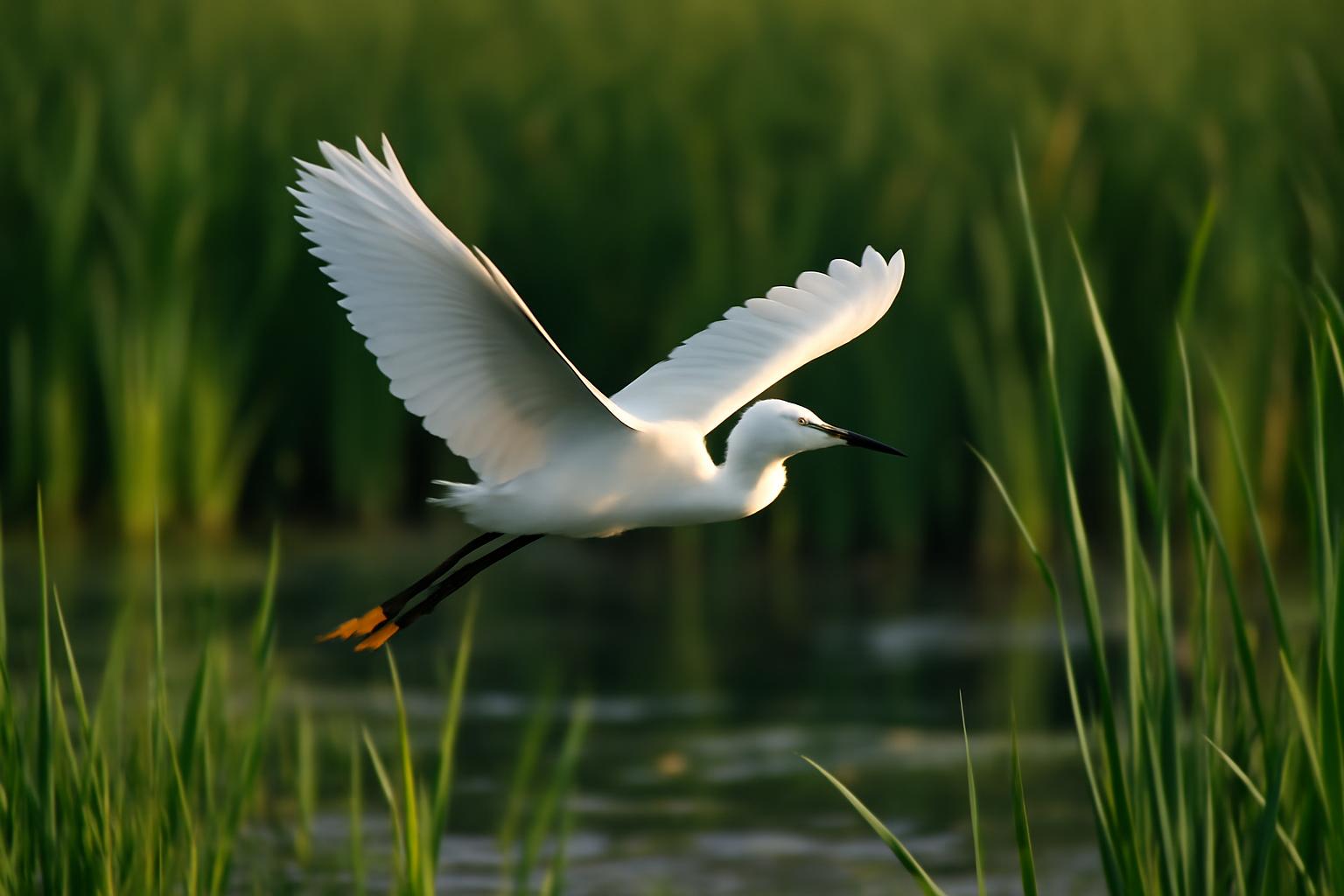 Bird in natural habitat - AI generated illustration for article about What Wetland and Woodland Birds Reveal About Ecosystem Health