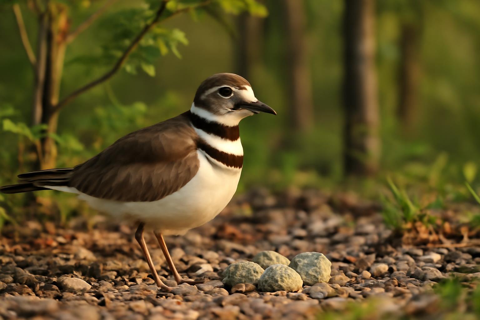 Bird in natural habitat - AI generated illustration for article about The Killdeer's Masterclass in Deception: Understanding Their Fascinating Breeding and Nesting Habits