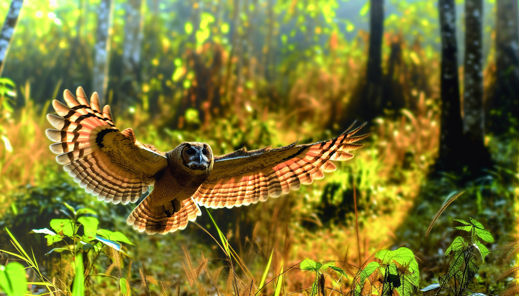 owl in natural habitat - AI generated illustration for article about Bird Window Strikes: Research-Based Prevention for Backyard Species