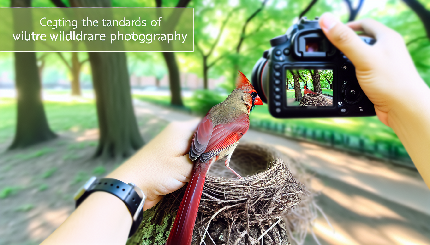 cardinal in natural habitat - AI generated illustration for article about Why Cardinals Attack Windows: Territory Defense vs. Reflection