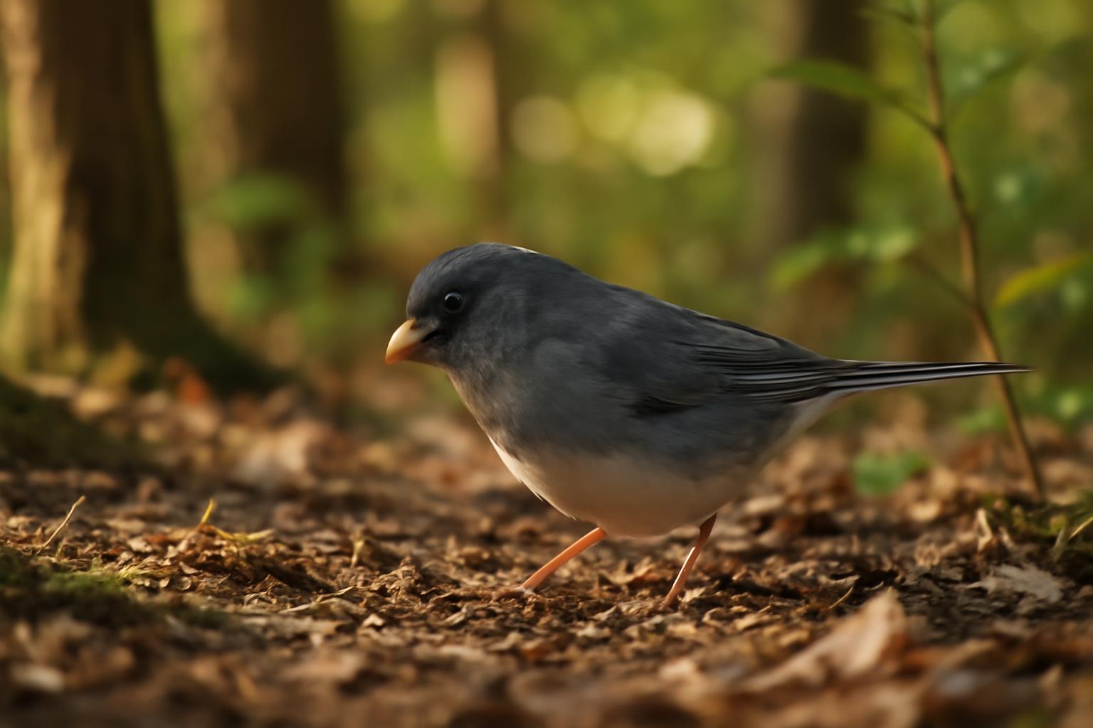 junco in natural habitat - AI generated illustration for article about Teaching Backyard Birds: What Blue Jays, Juncos, and Waxwings Reveal