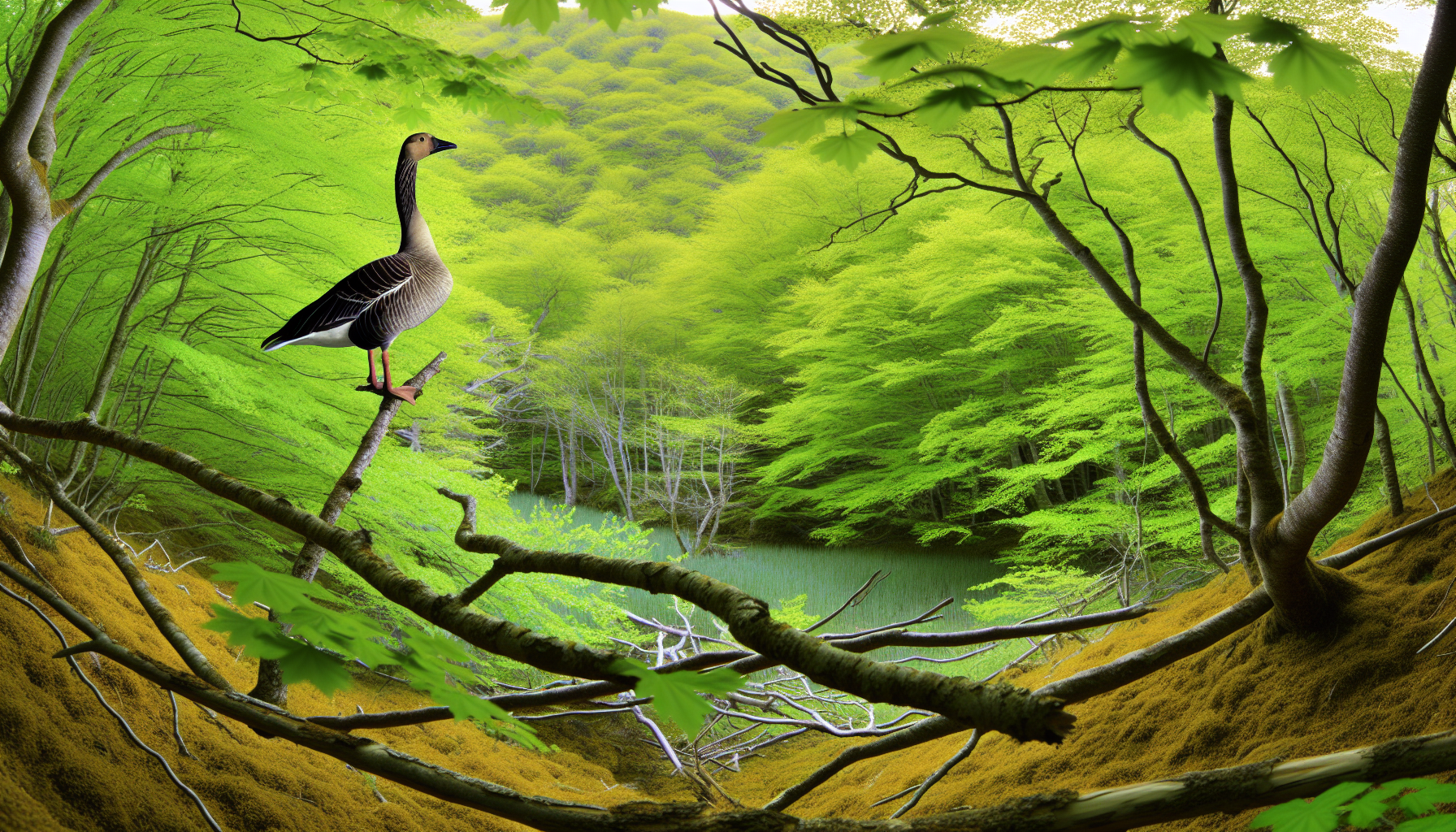 goose in natural habitat - AI generated illustration for article about Bird Documentary Filming: Field ID Skills for Wildlife Cinematography