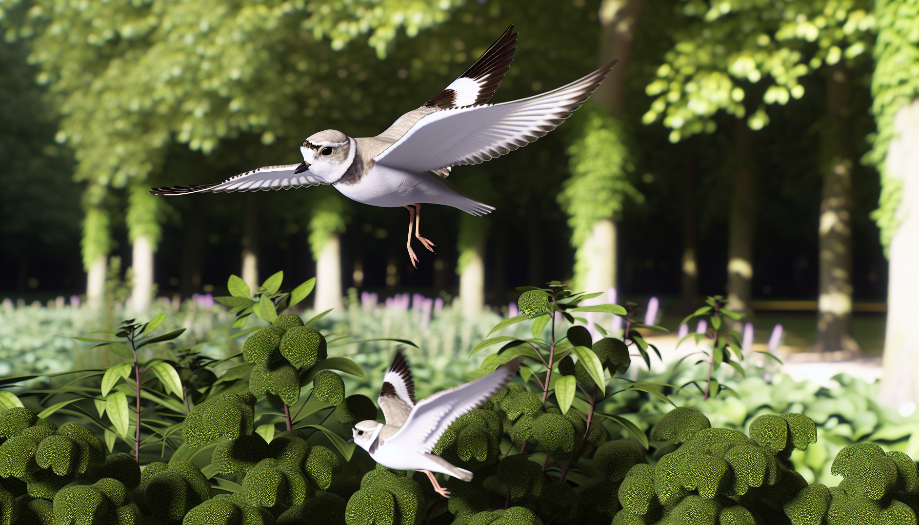 piping plover in natural habitat - AI generated illustration for article about Captive-Bred Piping Plovers Successfully Migrate to Florida: Conservation Win