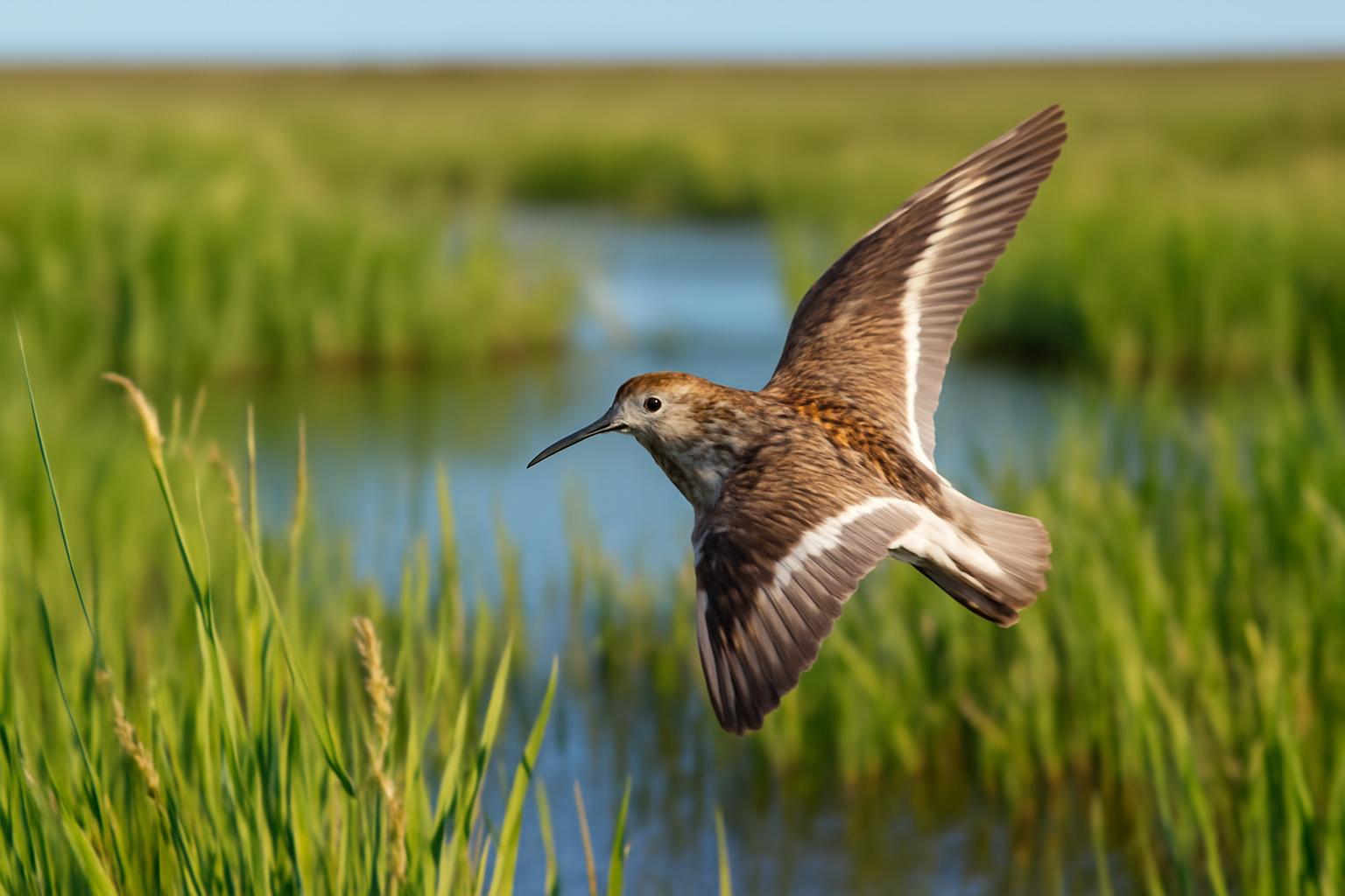 shorebird in natural habitat - AI generated illustration for article about Teshekpuk Lake: The Arctic Breeding Ground You've Never Heard Of