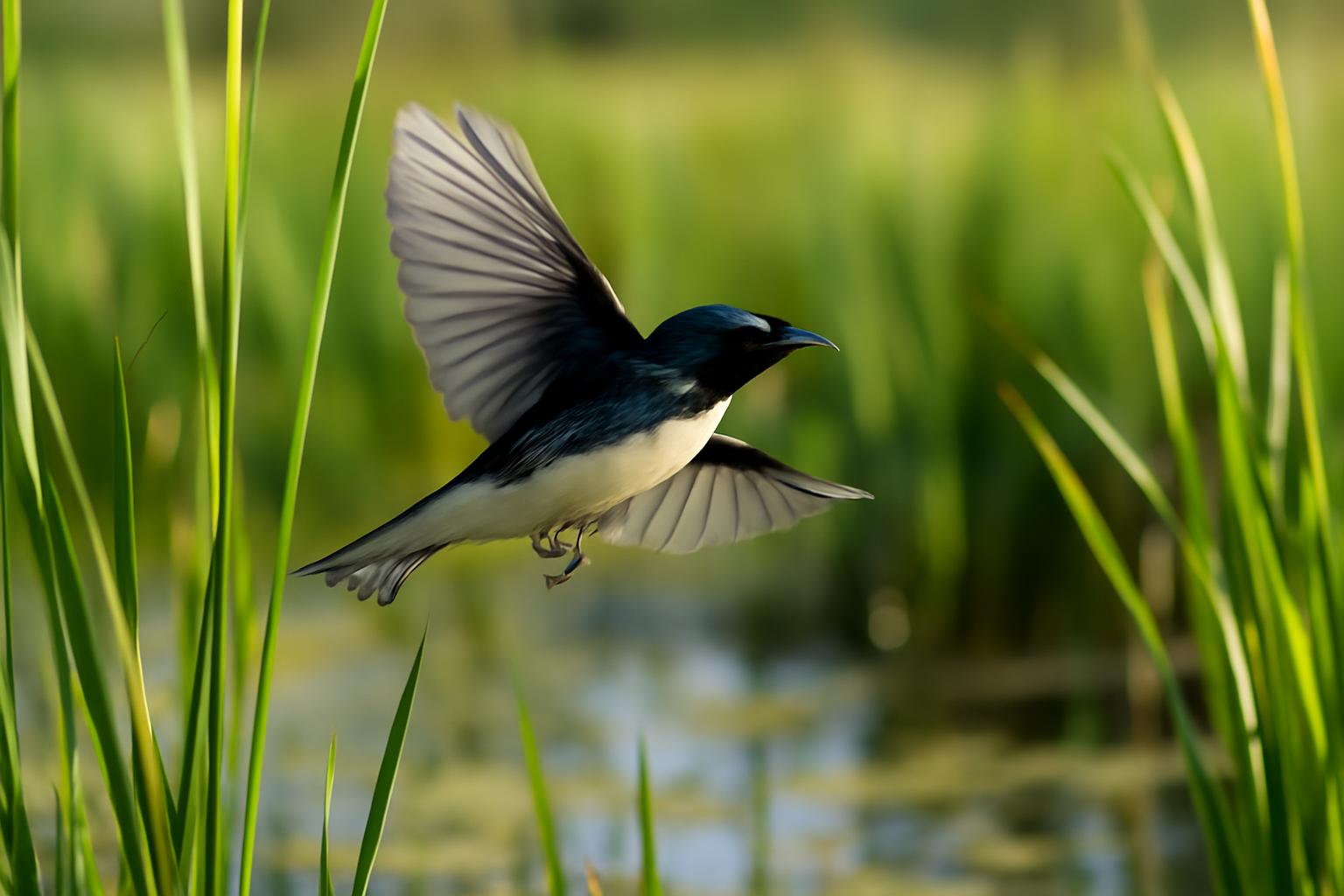 warbler in natural habitat - AI generated illustration for article about Marsh Edge to Forest Floor: Reading 4 Birds' Behavioral Seasons