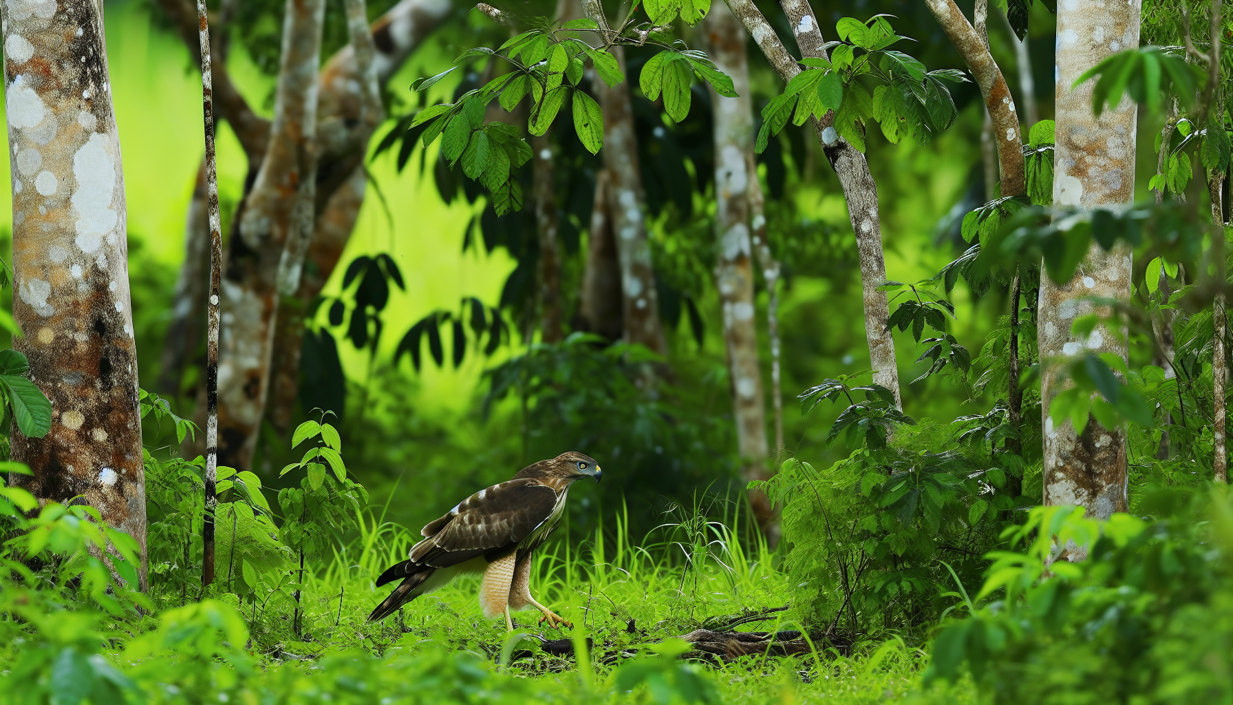 hawk in natural habitat - AI generated illustration for article about Raptor Hunting Strategies: How Hawks and Owls Adapt Their Behavior
