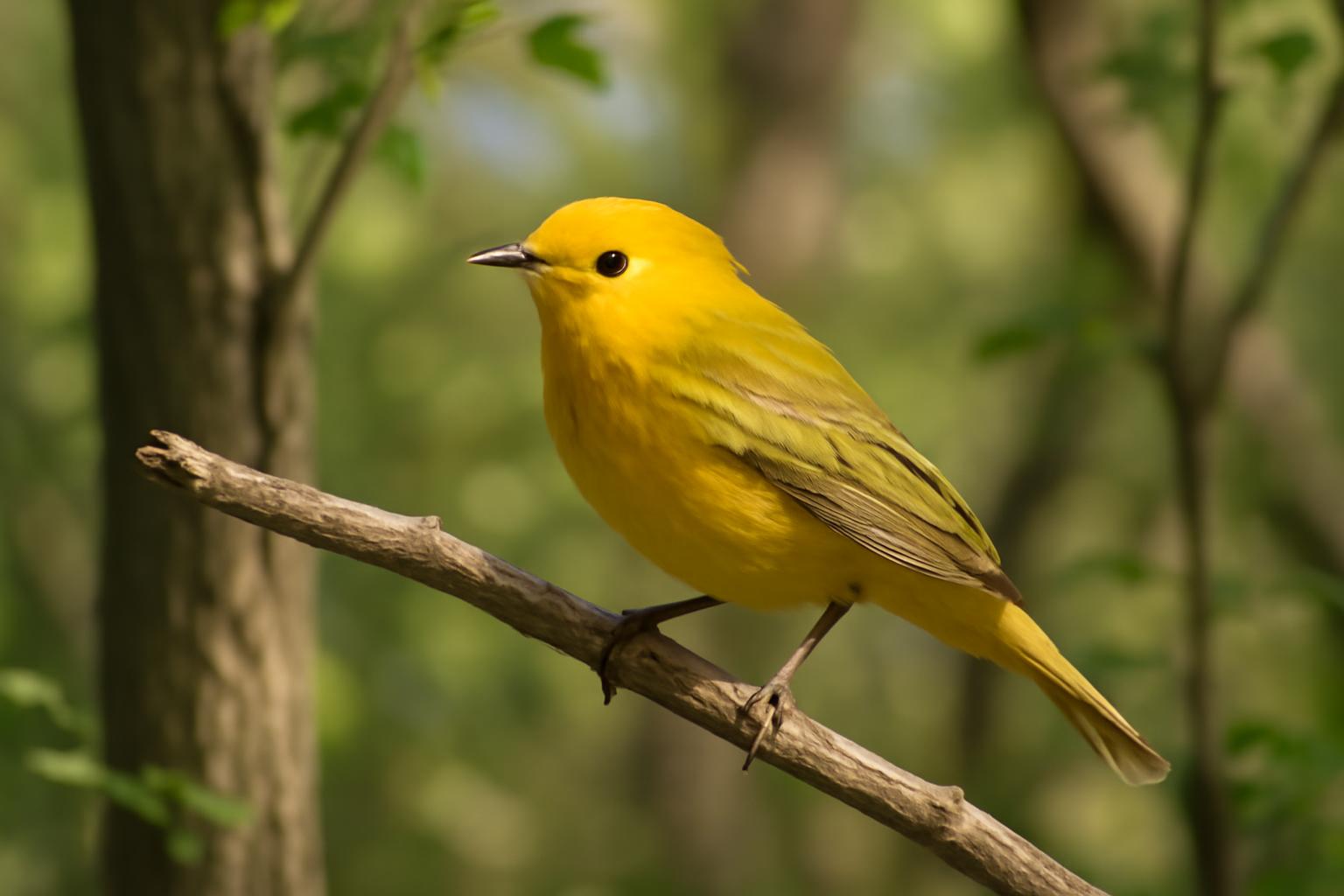 warbler in natural habitat - AI generated illustration for article about Elizabeth Kolbert's Rachel Carson Award: Why Birders Need Science Writers
