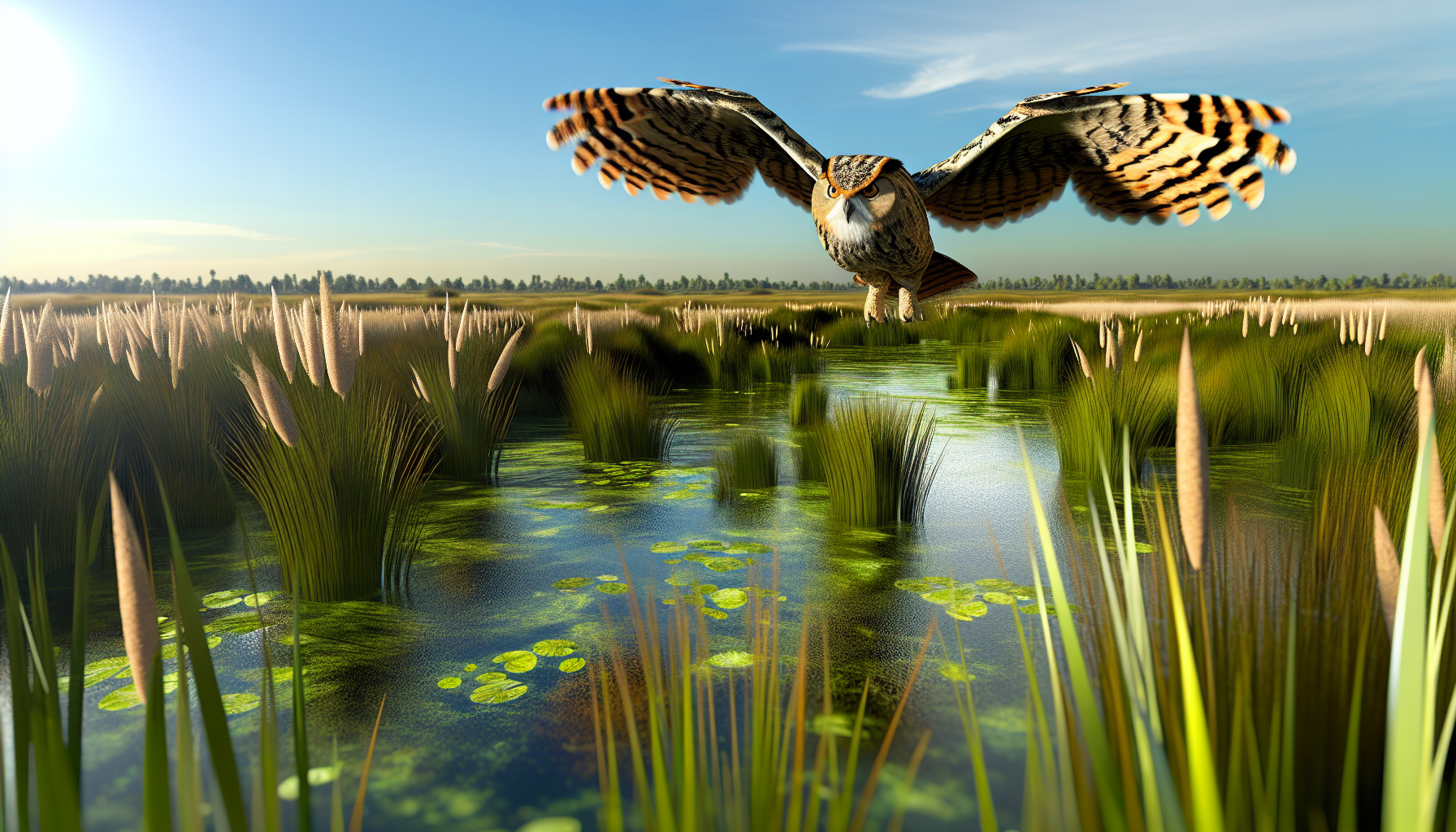 owl in natural habitat - AI generated illustration for article about Protected Bird Species ID Guide: 4 Birds That Drive Conservation Laws