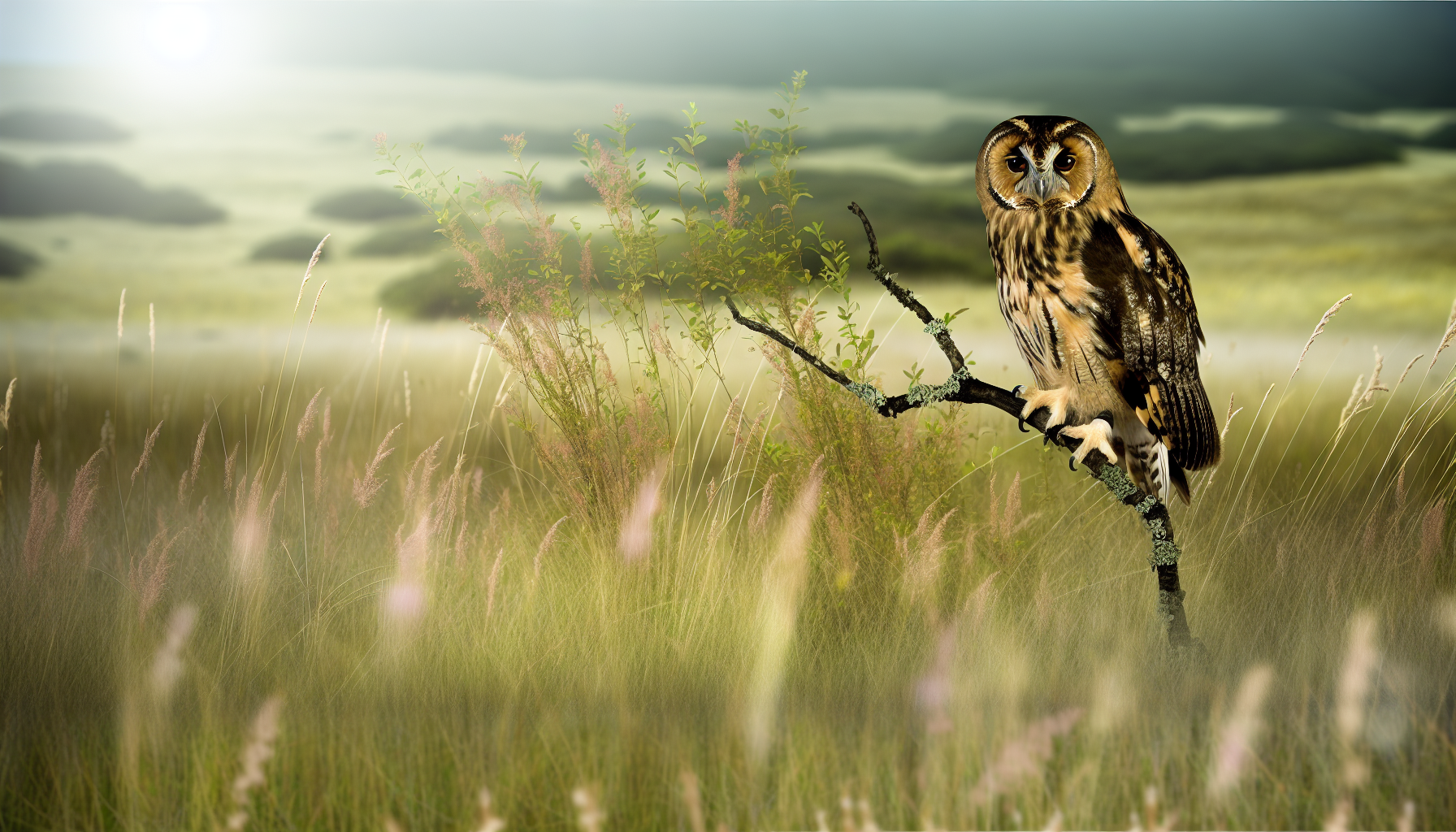 owl in natural habitat - AI generated illustration for article about Washington County Grasslands: Solar Development Threatens Critical Bird Habitat