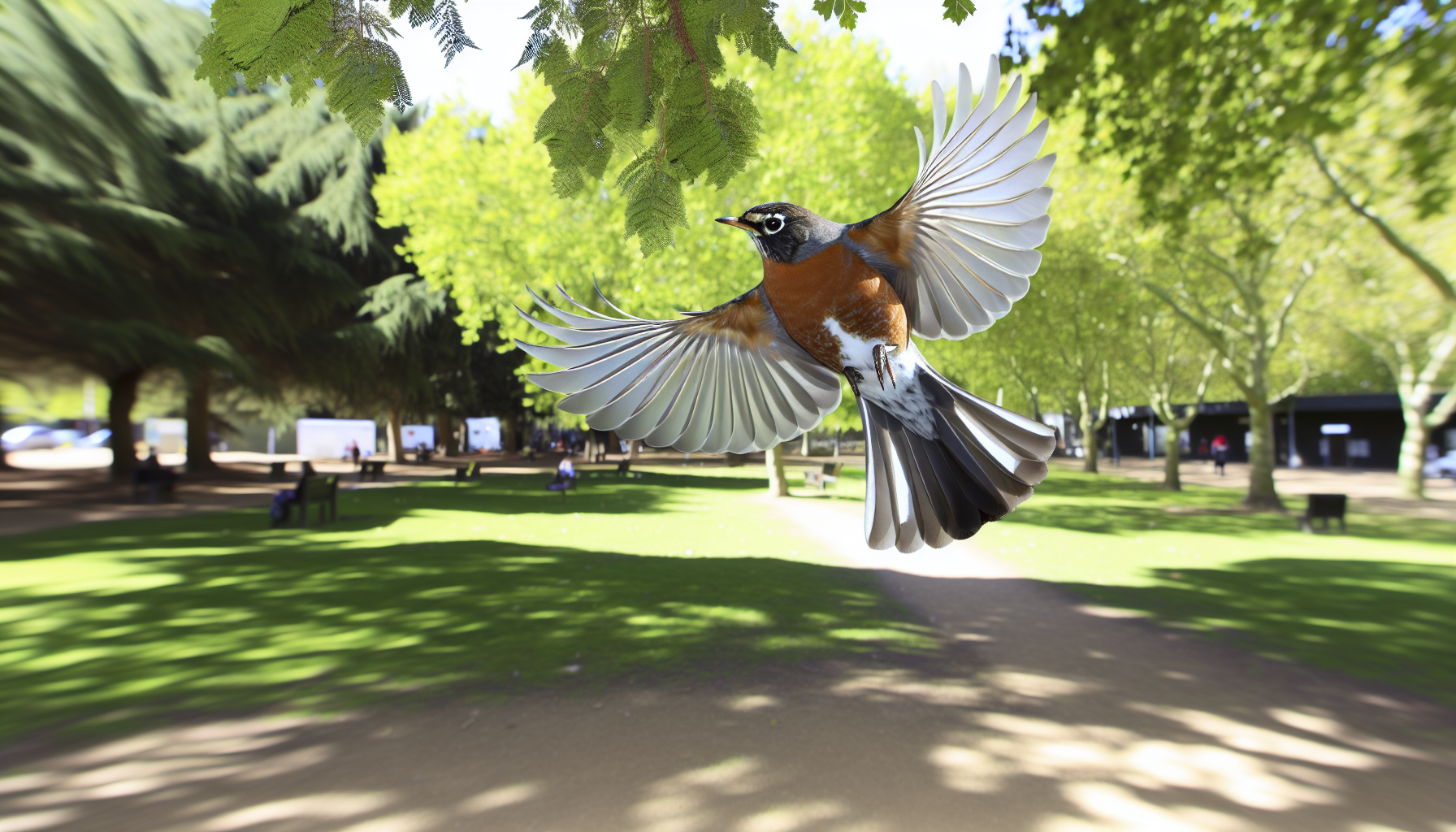 robin in natural habitat - AI generated illustration for article about Robin vs Kingfisher: Power Line Bird ID Guide for Birders