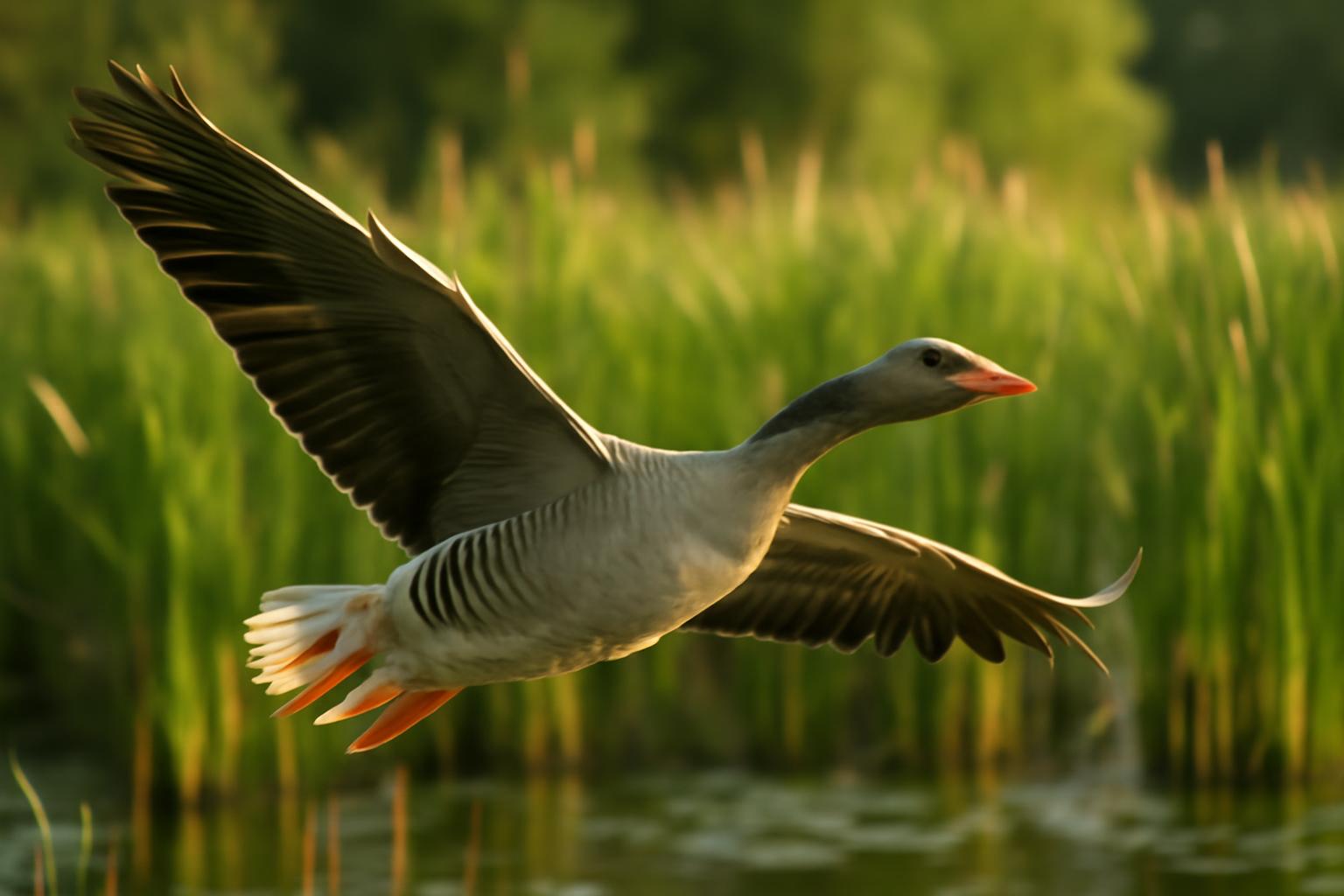 goose in natural habitat - AI generated illustration for article about 4 Bird Species That Indicate Successful Habitat Restoration