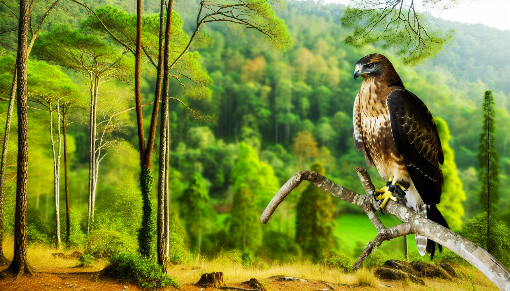 raptor in natural habitat - AI generated illustration for article about Painted Bunting vs American Kestrel: Complete Field ID Guide