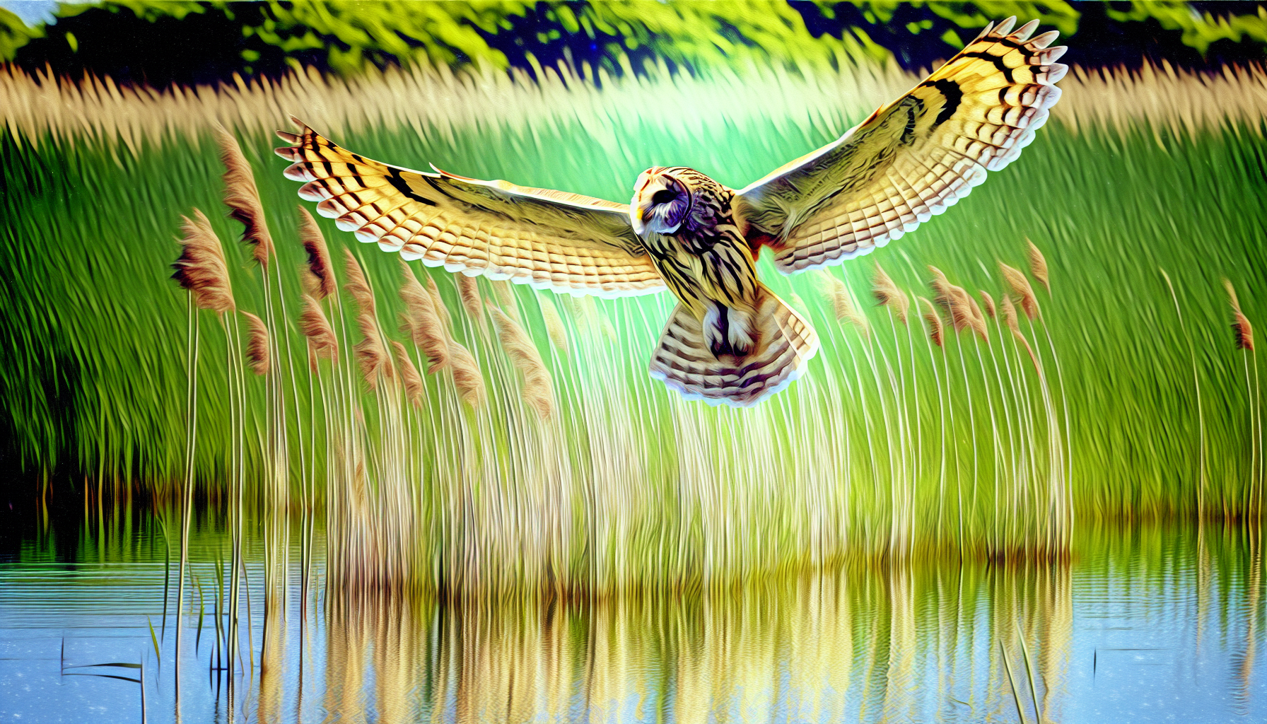 Bird in natural habitat - AI generated illustration for article about Urban Wetland Connectivity: How City Parks Support Year-Round Birds
