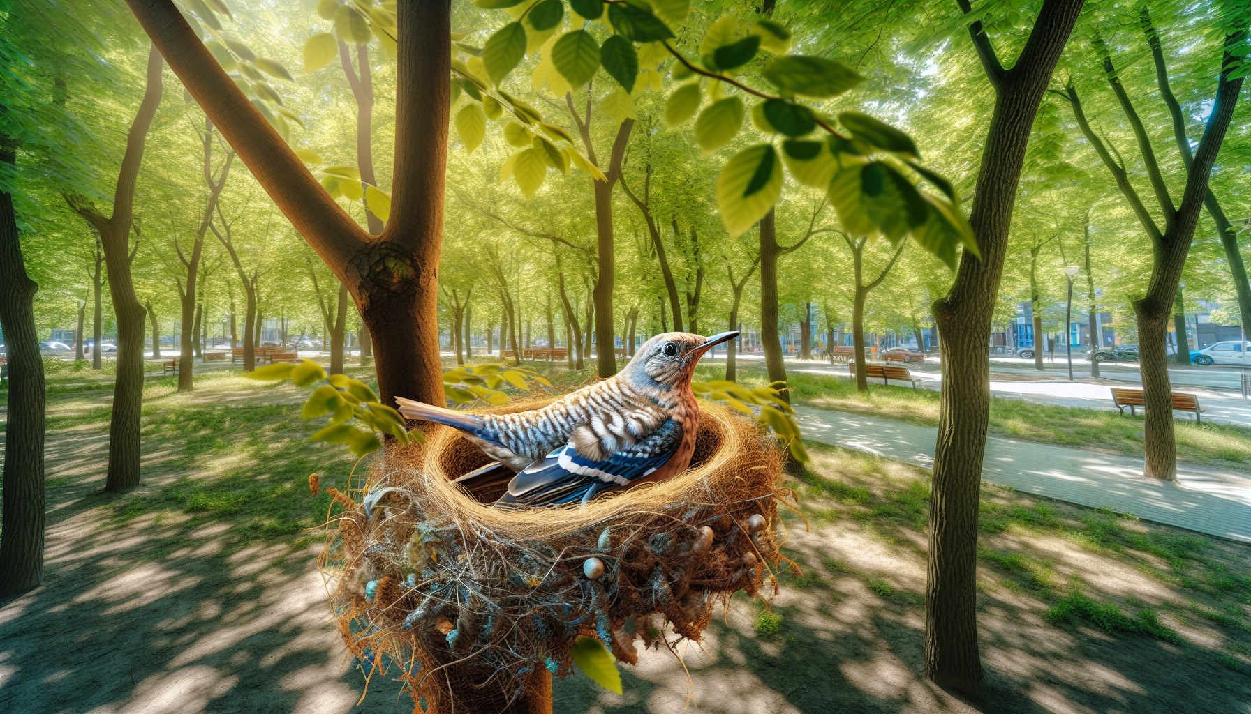 Bird in natural habitat - AI generated illustration for article about Anna's Hummingbird Nesting: 350 Nests Reveal Breeding Secrets