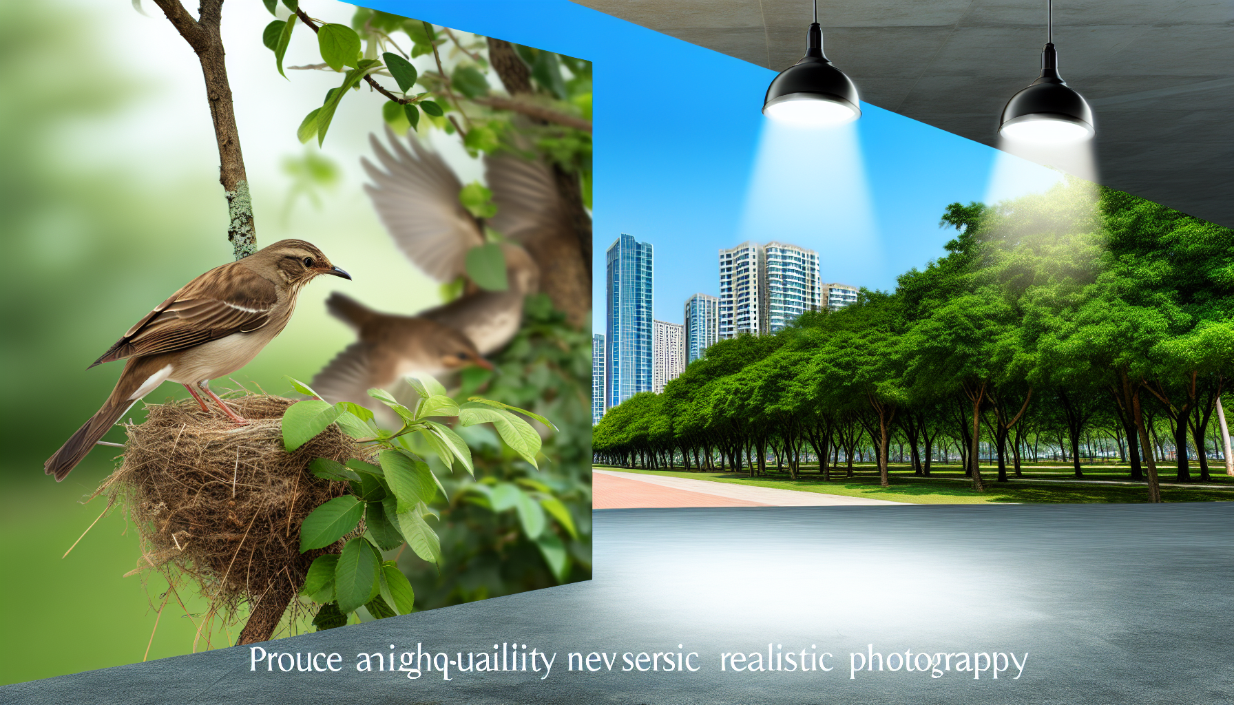 Bird in natural habitat - AI generated illustration for article about Urban Bird Conservation: How Communities Protect Killdeer & Chickadees