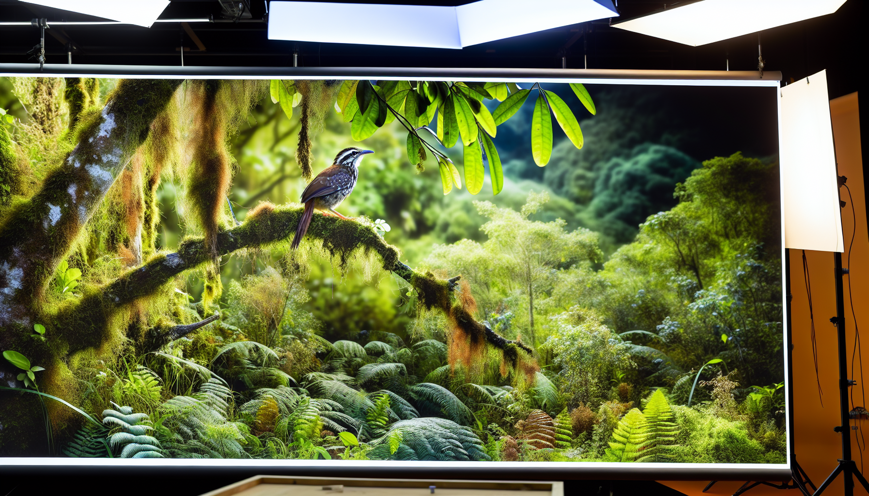 Bird in natural habitat - AI generated illustration for article about DNA Tool Revolutionizes Wild Parrot Protection from Trafficking