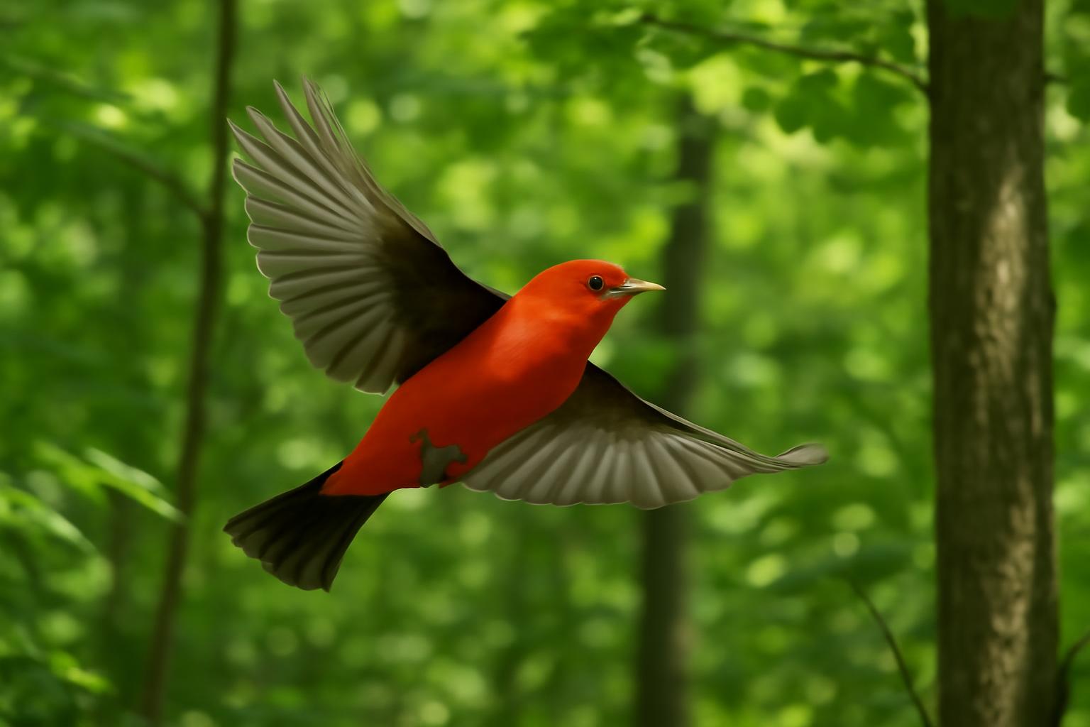 Bird in natural habitat - AI generated illustration for article about Climate Pressure on Migratory Birds: What the Data Reveals