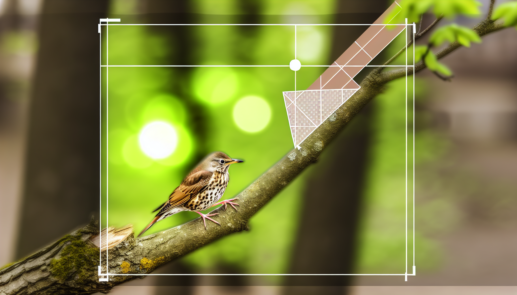 thrush in natural habitat - AI generated illustration for article about American Robin & Brown Pelican ID Guide: Finding Hope in Resilient Birds