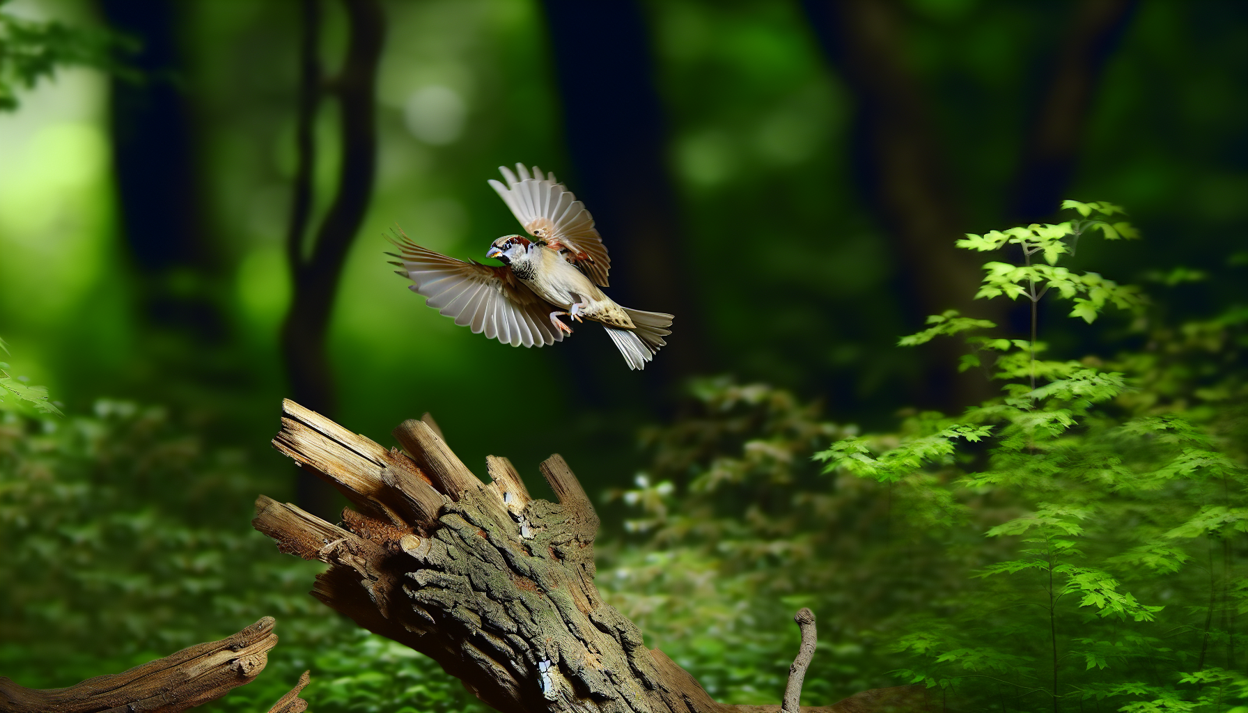 sparrow in natural habitat - AI generated illustration for article about 10 Million Birds Protected: Historic 12-Million-Acre Watershed Conservation