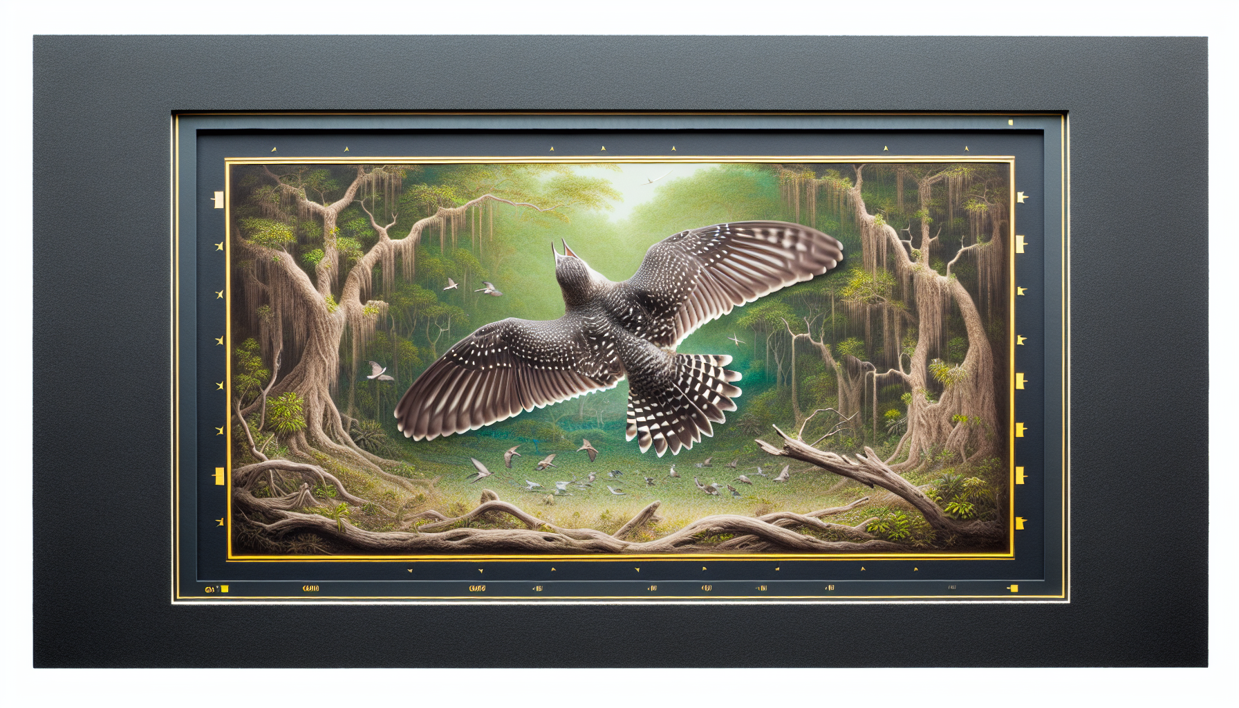 Bird in natural habitat - AI generated illustration for article about Trinity River Spring Migration: Painted Bunting & Hummingbird Timing Guide
