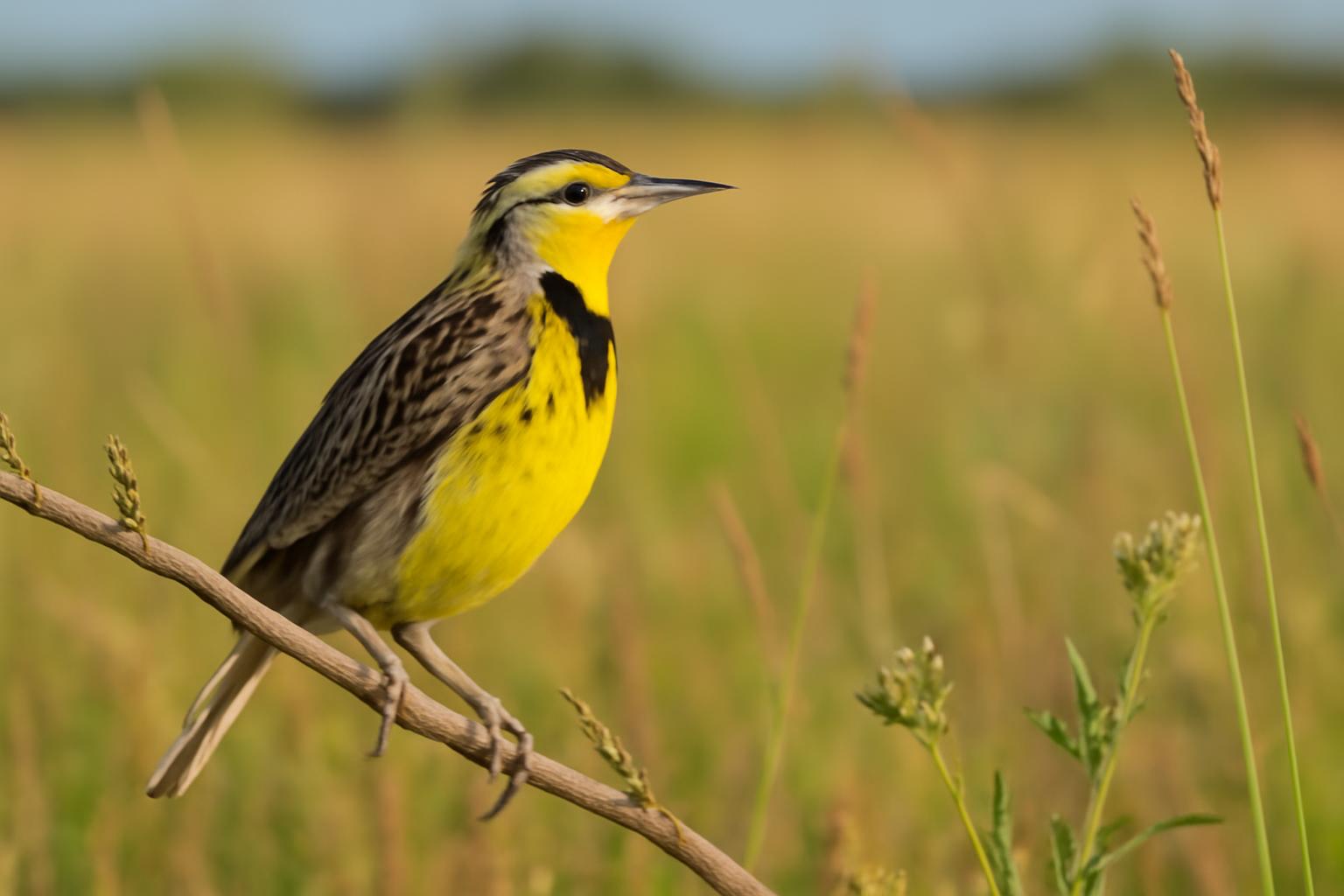 warbler in natural habitat - AI generated illustration for article about Farm Bill 2026: Conservation Wins for Birds, But Grassland Crisis Remains