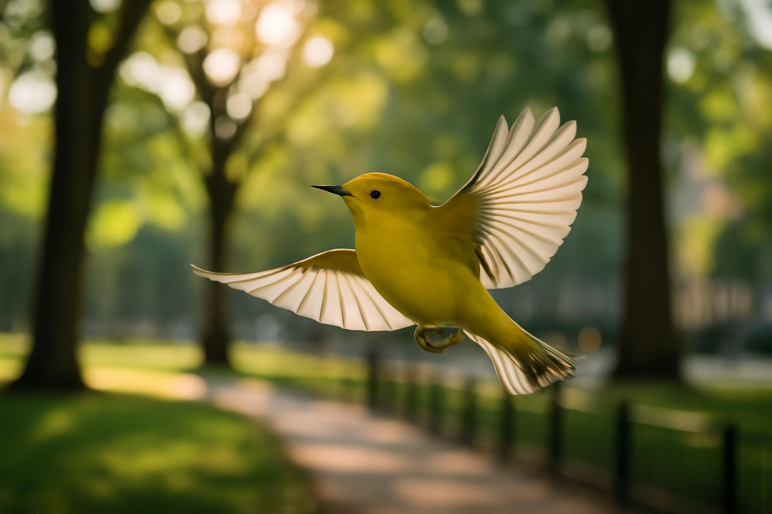 warbler in natural habitat - AI generated illustration for article about What Lost Species Teach Us About the Birds Still Here
