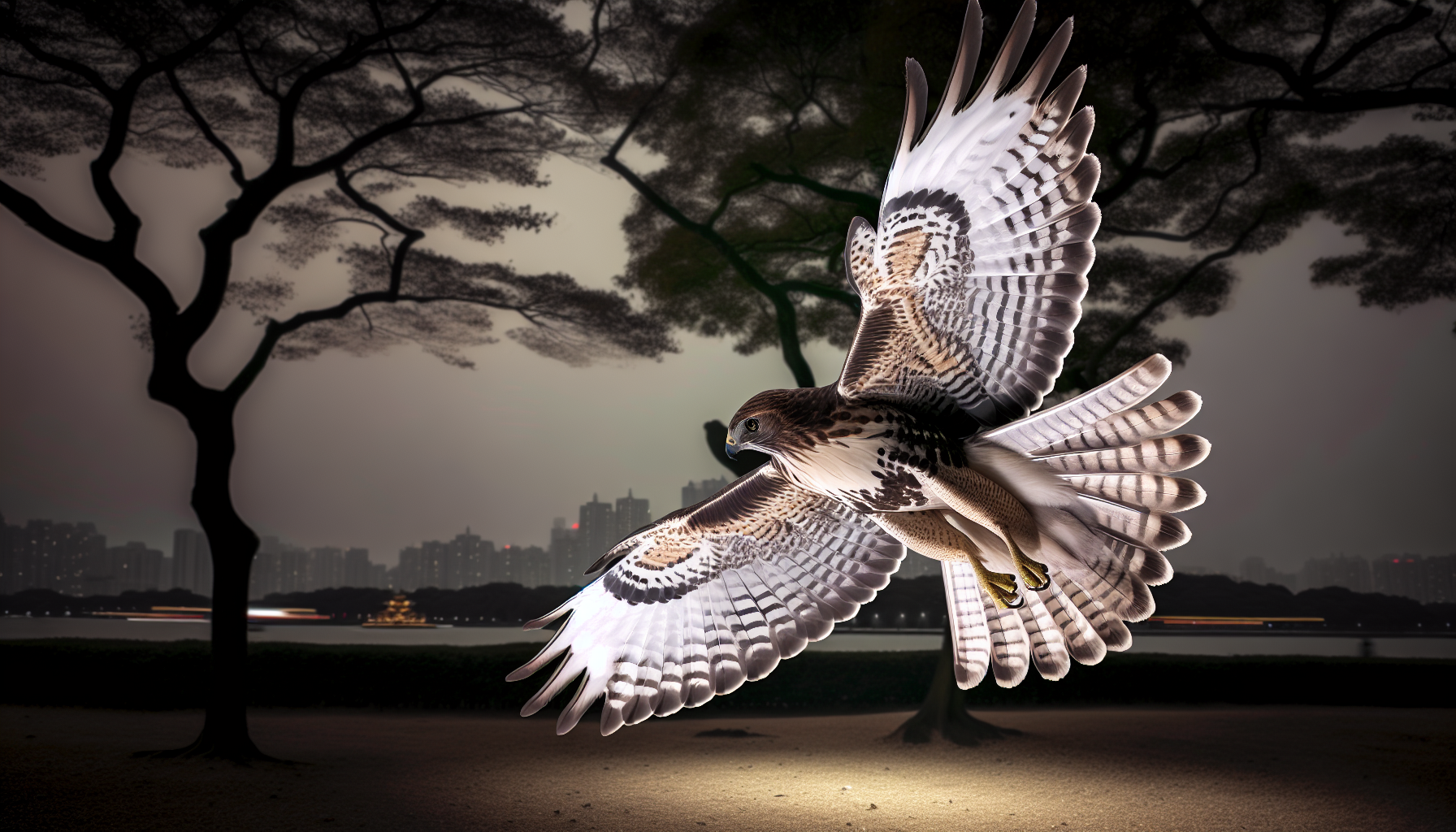 hawk in natural habitat - AI generated illustration for article about How to Make Windows Bird-Friendly: Prevent Glass Collisions & Save Lives