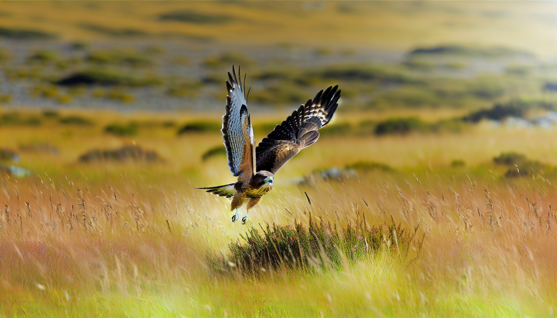 hawk in natural habitat - AI generated illustration for article about Northern Harrier Identification: Flight Patterns & Field Marks Guide
