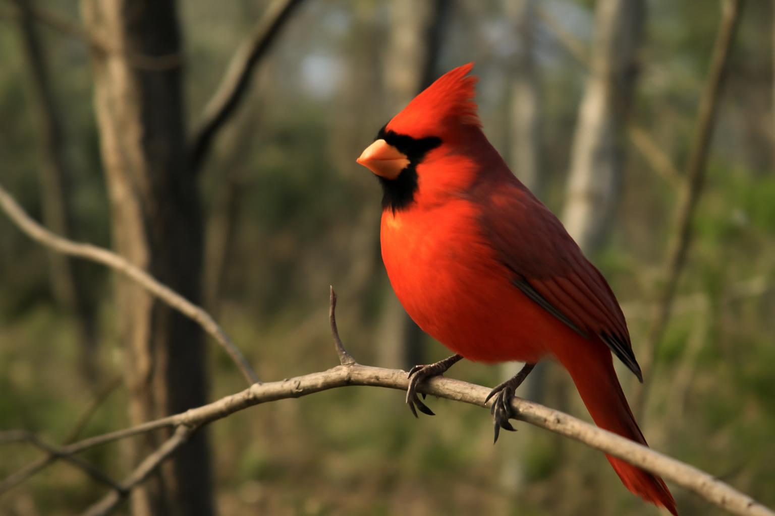 cardinal in natural habitat - AI generated illustration for article about Eight Building Blocks: The Universal Grammar of Birdsong