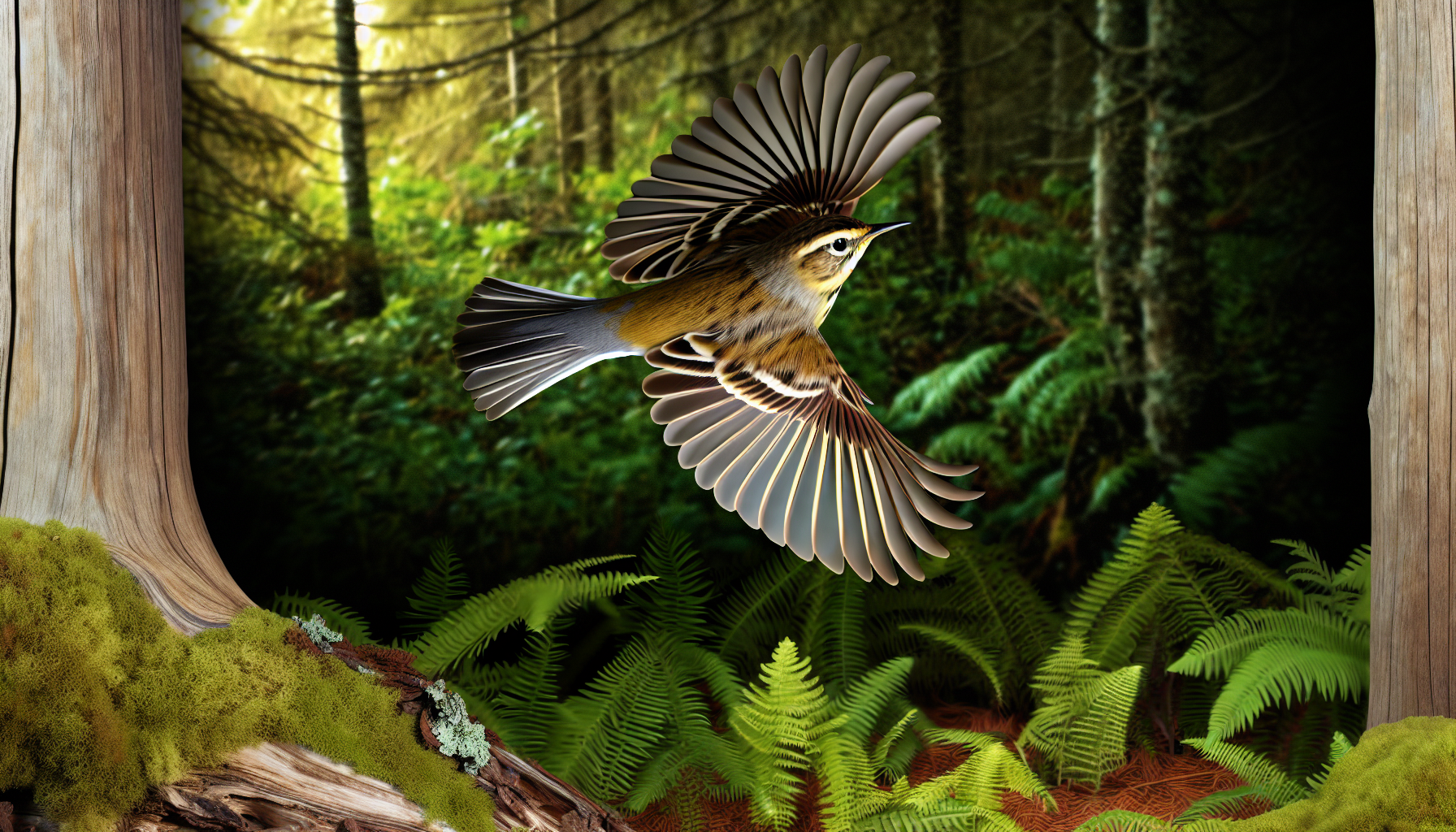 warbler in natural habitat - AI generated illustration for article about Guatemala Christmas Bird Count: Migration Data & Conservation Success